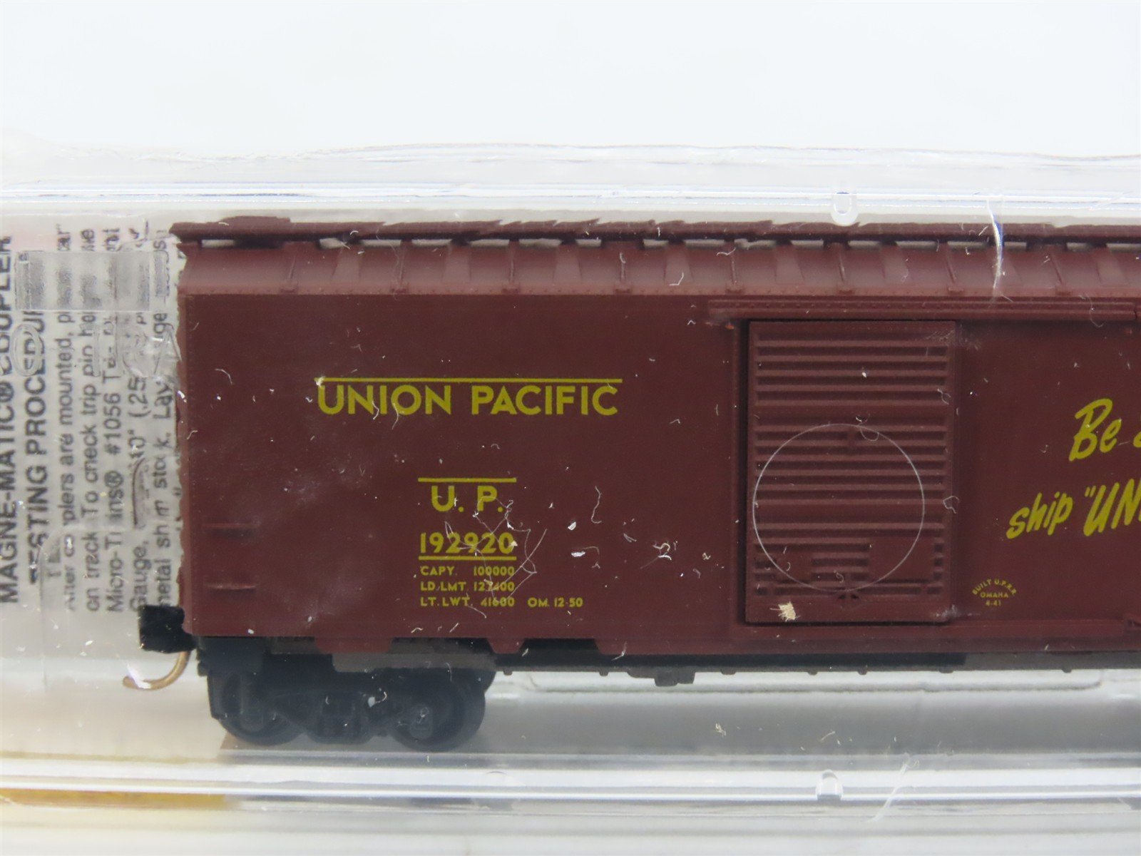 N Scale Micro-Trains MTL 20620 UP Union Pacific Be Specific 40' Box Car #192920