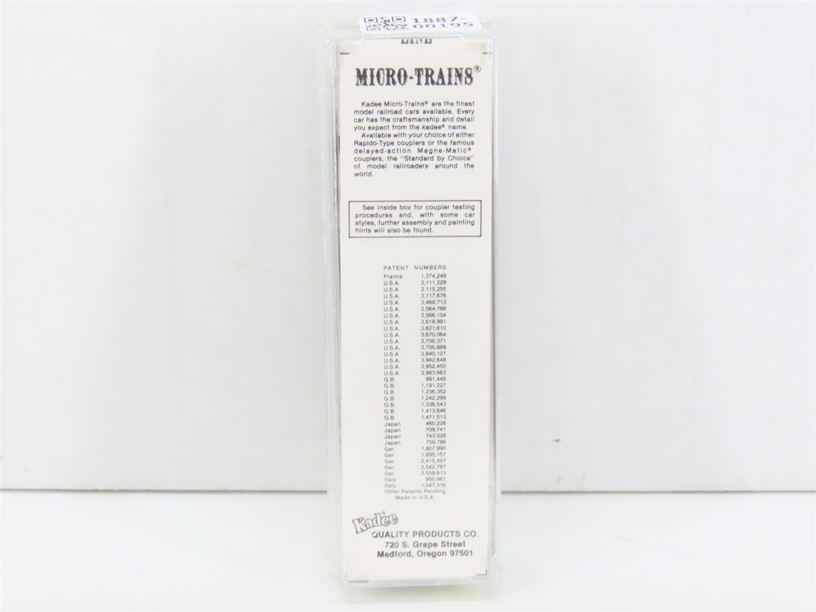 N Kadee Micro-Trains MTL 20620 UP Union Pacific Streamliners 40' Box Car #195342