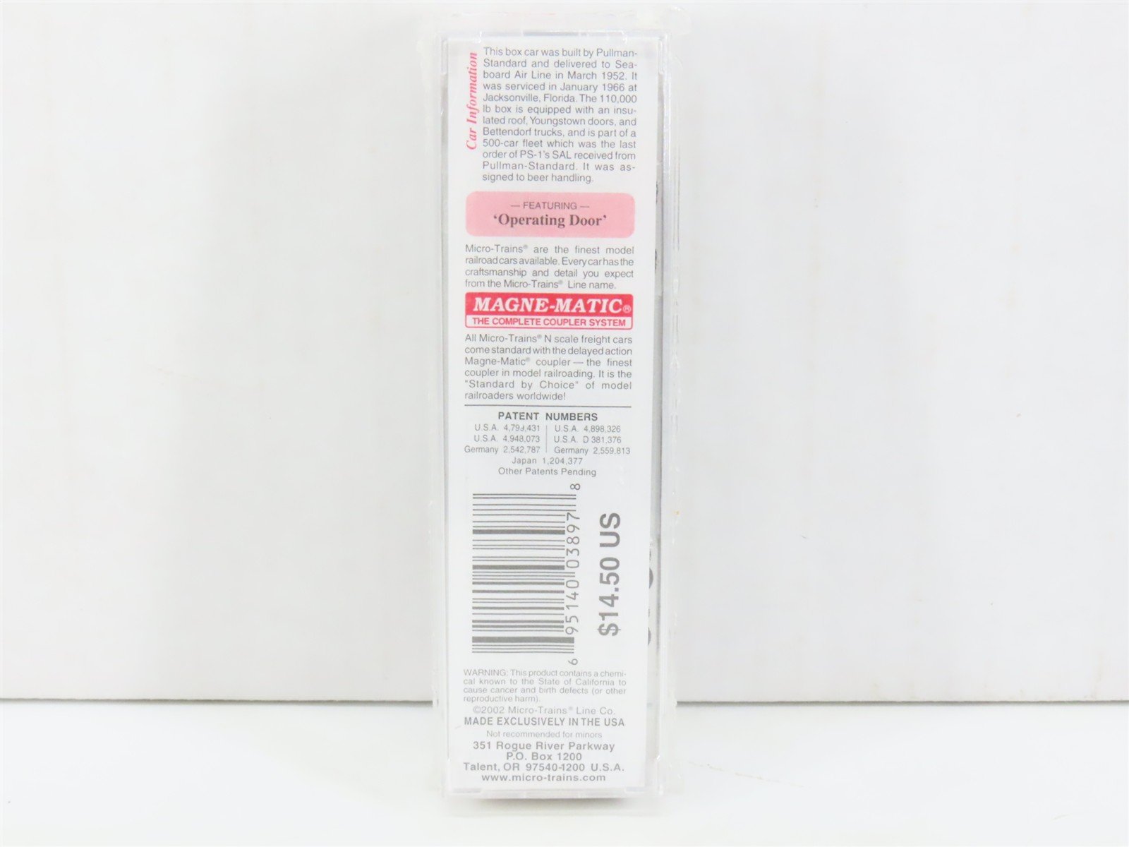 N Scale Micro-Trains MTL 20616 SAL Seaboard Air Line 