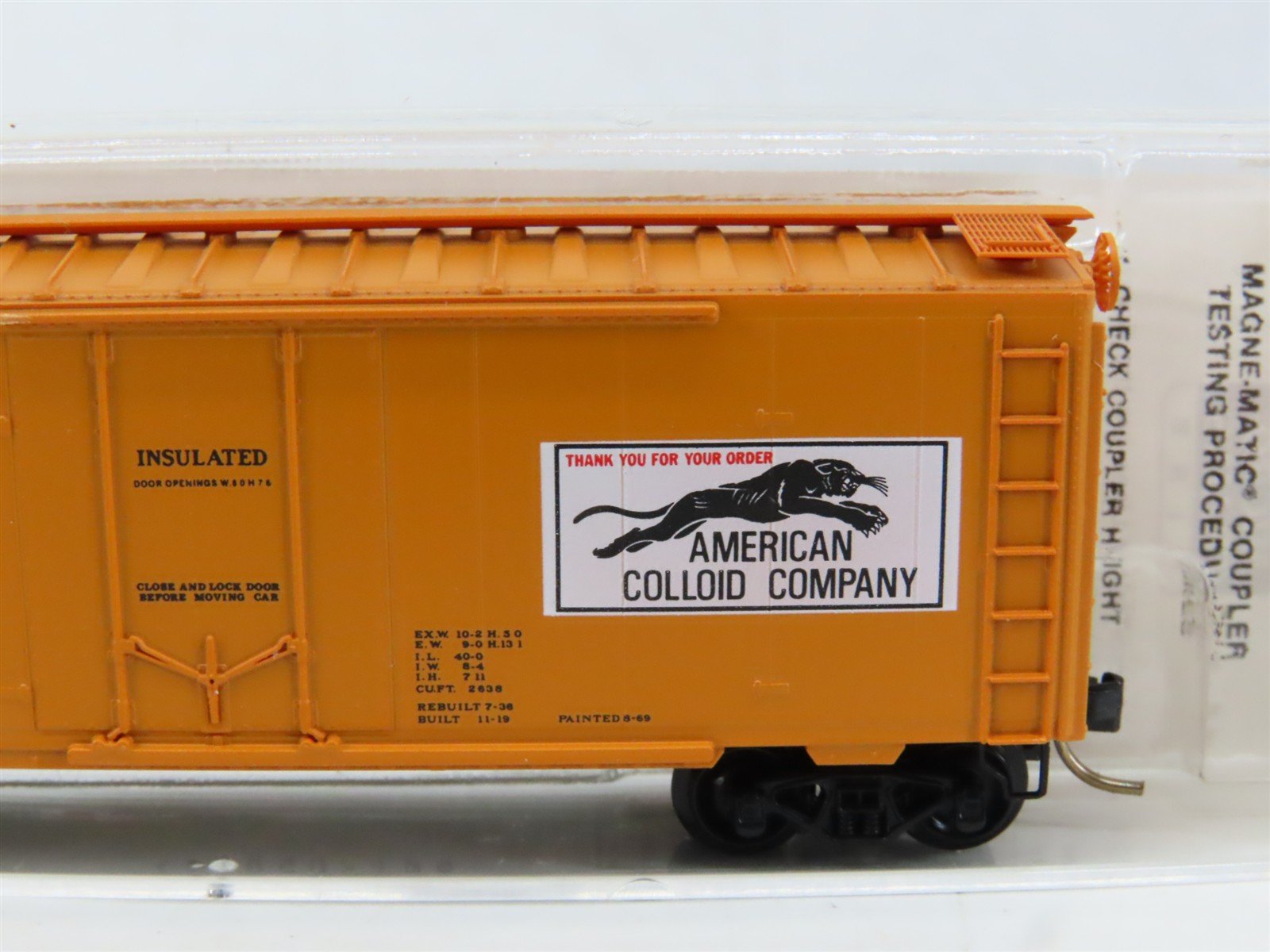 N Scale Micro-Trains MTL 21190 LOVX American Colloid Co. 40' Box Car #9116