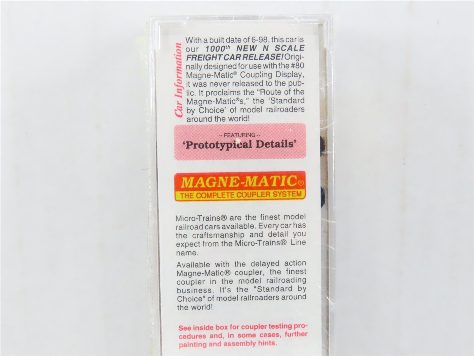 N Scale Micro-Trains MTL 21220 MTL Route Of The Magne-Matics 40' Box Car #1000