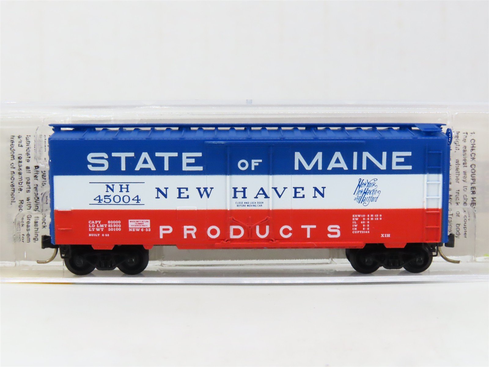 N Scale Micro-Trains MTL 21160 NH State Of Maine 40' Plug Door Box Car #45004