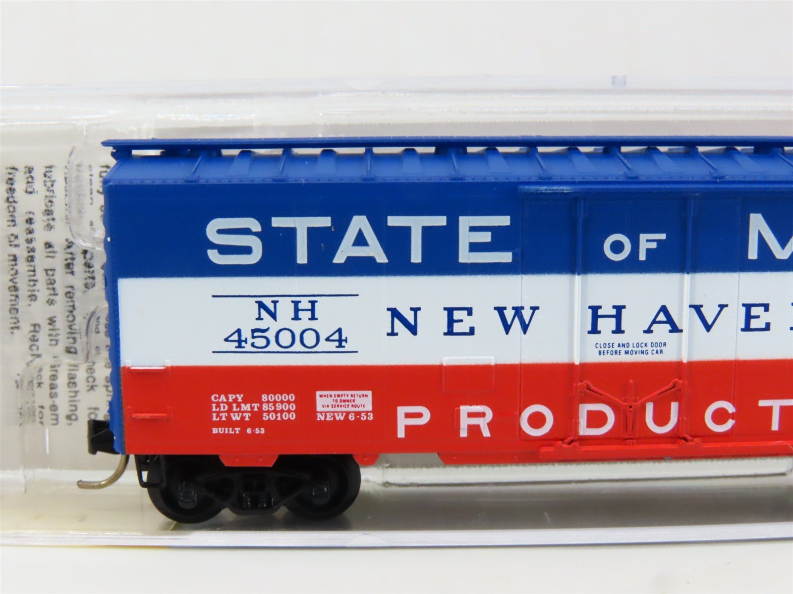 N Scale Micro-Trains MTL 21160 NH State Of Maine 40' Plug Door Box Car #45004