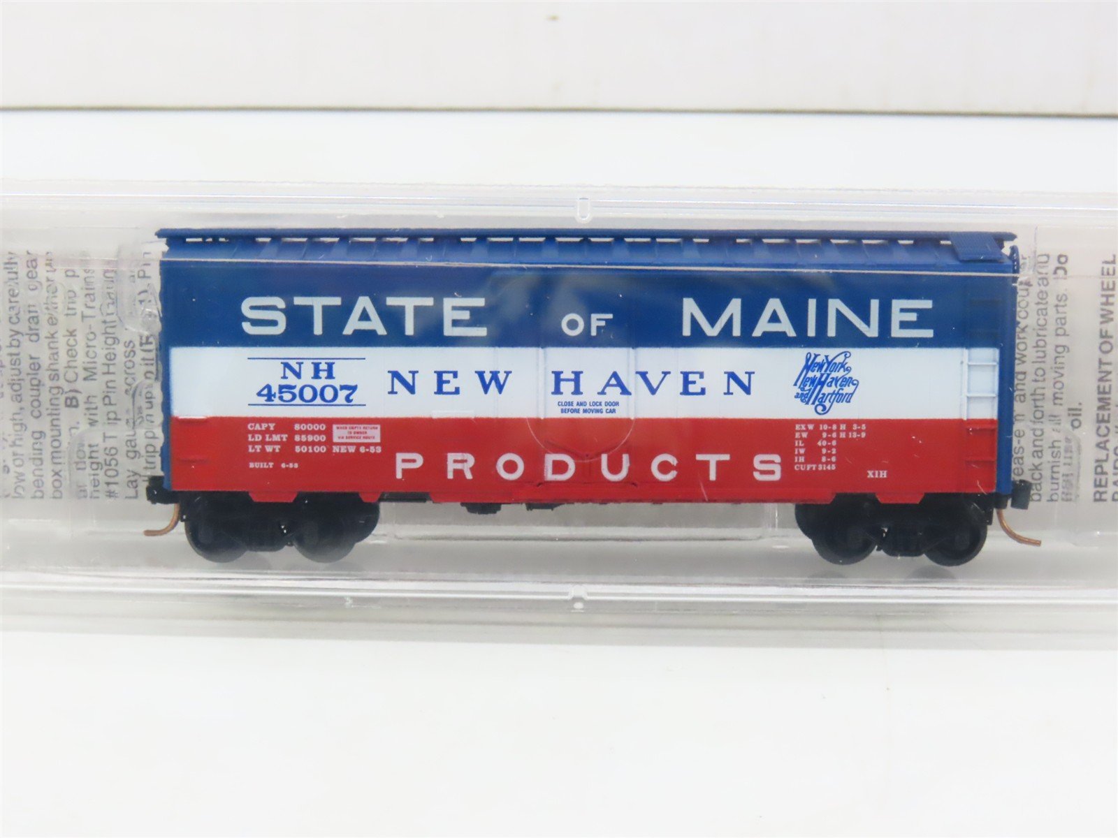 N Scale Micro-Trains MTL 21160 NH State Of Maine 40' Plug Door Box Car #45007