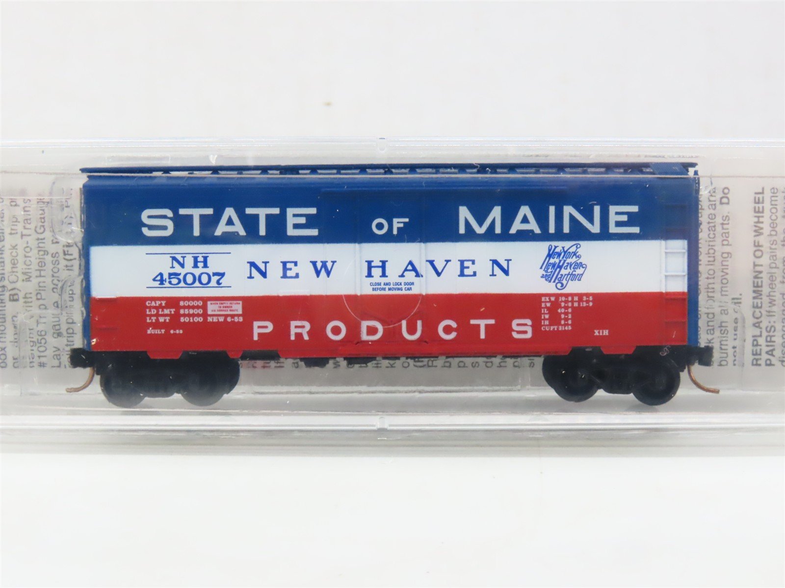 N Scale Micro-Trains MTL 21160 NH State Of Maine 40' Plug Door Box Car #45007