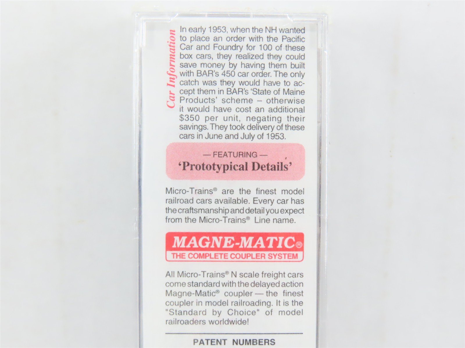 N Scale Micro-Trains MTL 21160 NH State Of Maine 40' Plug Door Box Car #45007