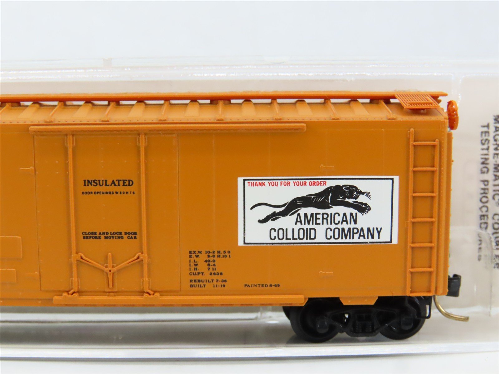 N Scale Micro-Trains MTL 21190 LOVX American Colloid Co. 40' Box Car #9116