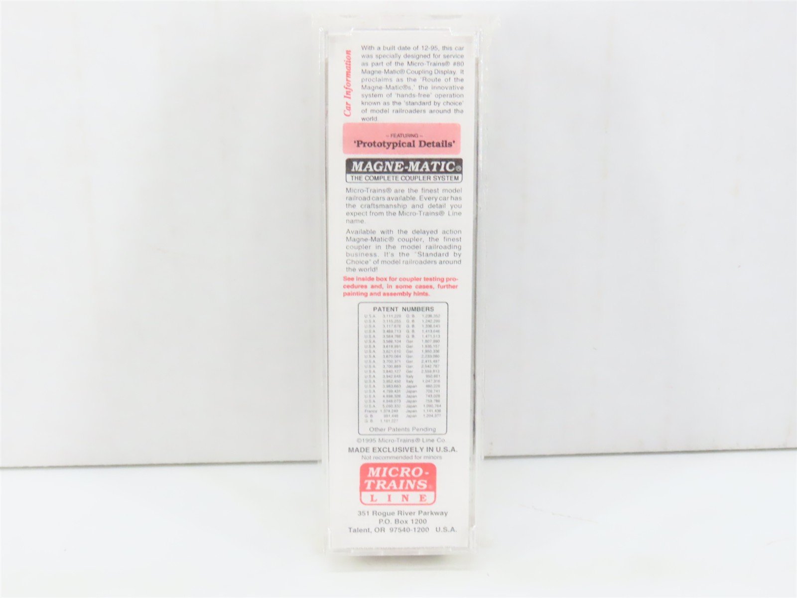 N Scale Micro-Trains MTL 21200 MTL Route Of The Magne-Matics 40' Box Car #80