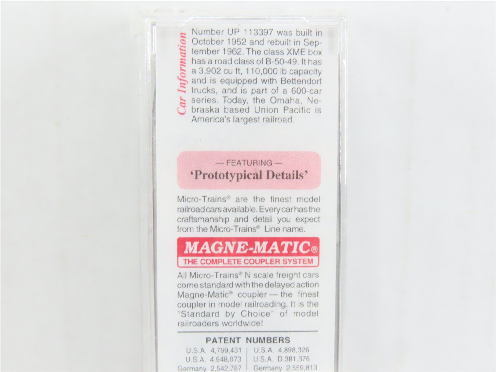 N Scale Micro-Trains MTL 21140 UP Union Pacific Ship & Travel 40' Boxcar #113397