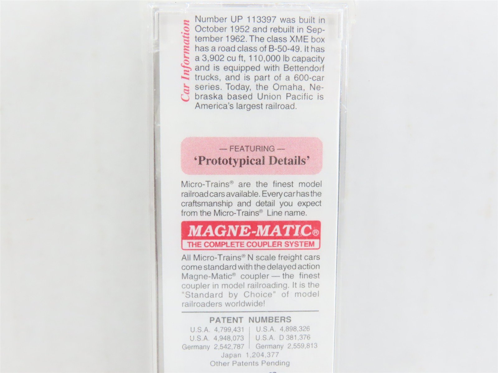 N Scale Micro-Trains MTL 21140 UP Union Pacific Ship & Travel 40' Boxcar #113397