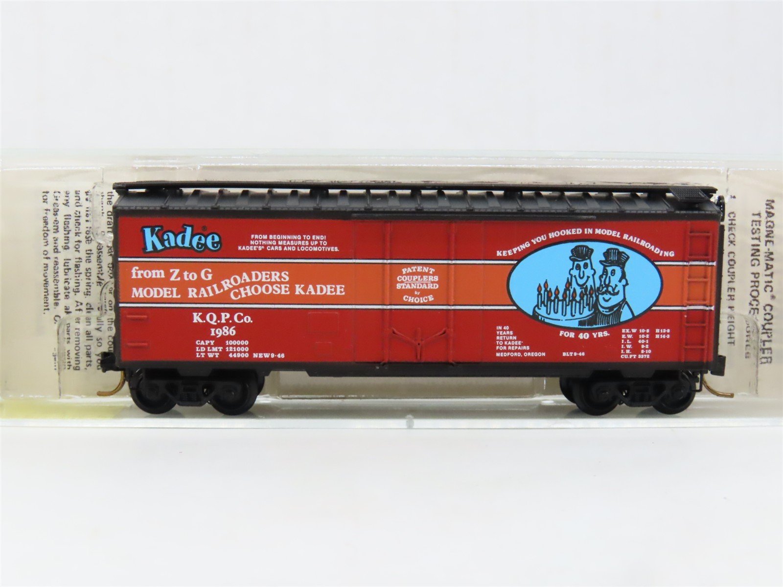 N Kadee Micro-Trains MTL 21046 KQPCo. Fortieth Anniversary 40' Box Car #1986