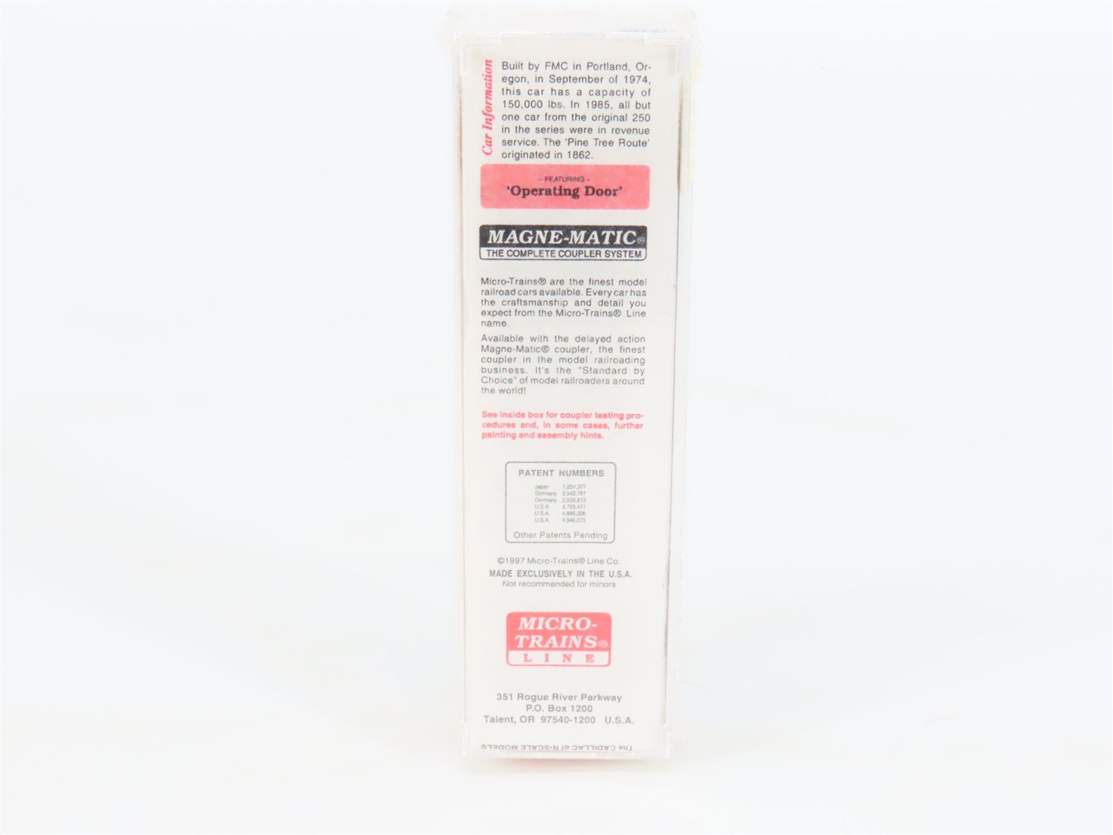 N Micro-Trains MTL 25020 MEC Maine Central Pine Tree Route 50' Box Car #31011