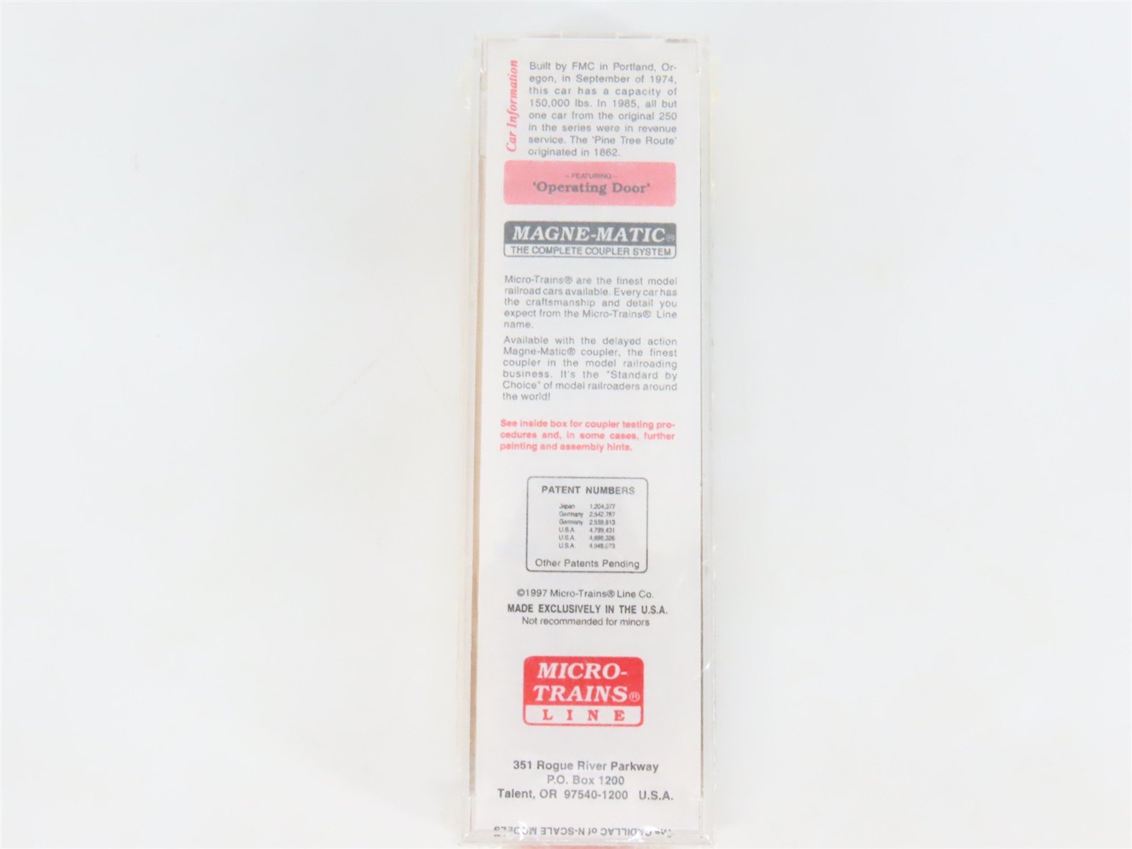 N Micro-Trains MTL 25020 MEC Maine Central Pine Tree Route 50' Box Car #31011