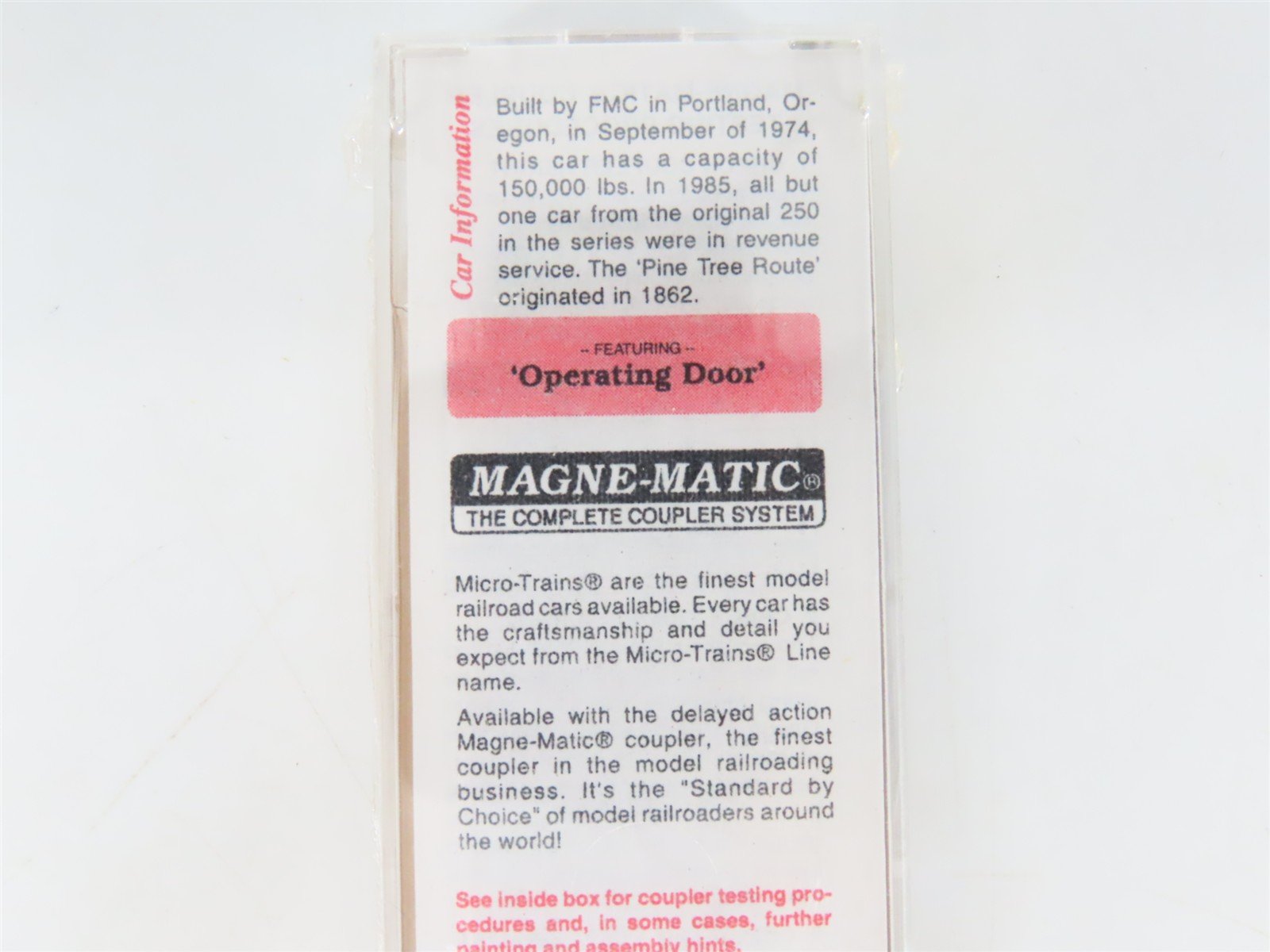 N Micro-Trains MTL 25020 MEC Maine Central Pine Tree Route 50' Box Car #31011
