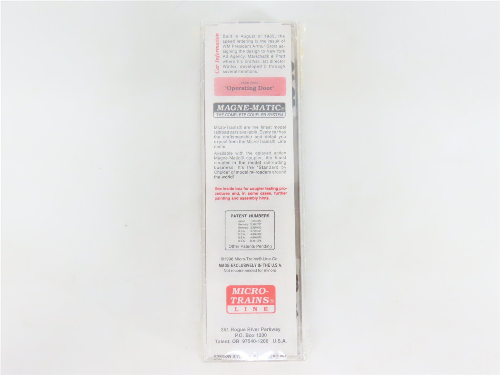 N Scale Micro-Trains MTL 31160 WM Western Maryland 50' Single Door Boxcar #34005