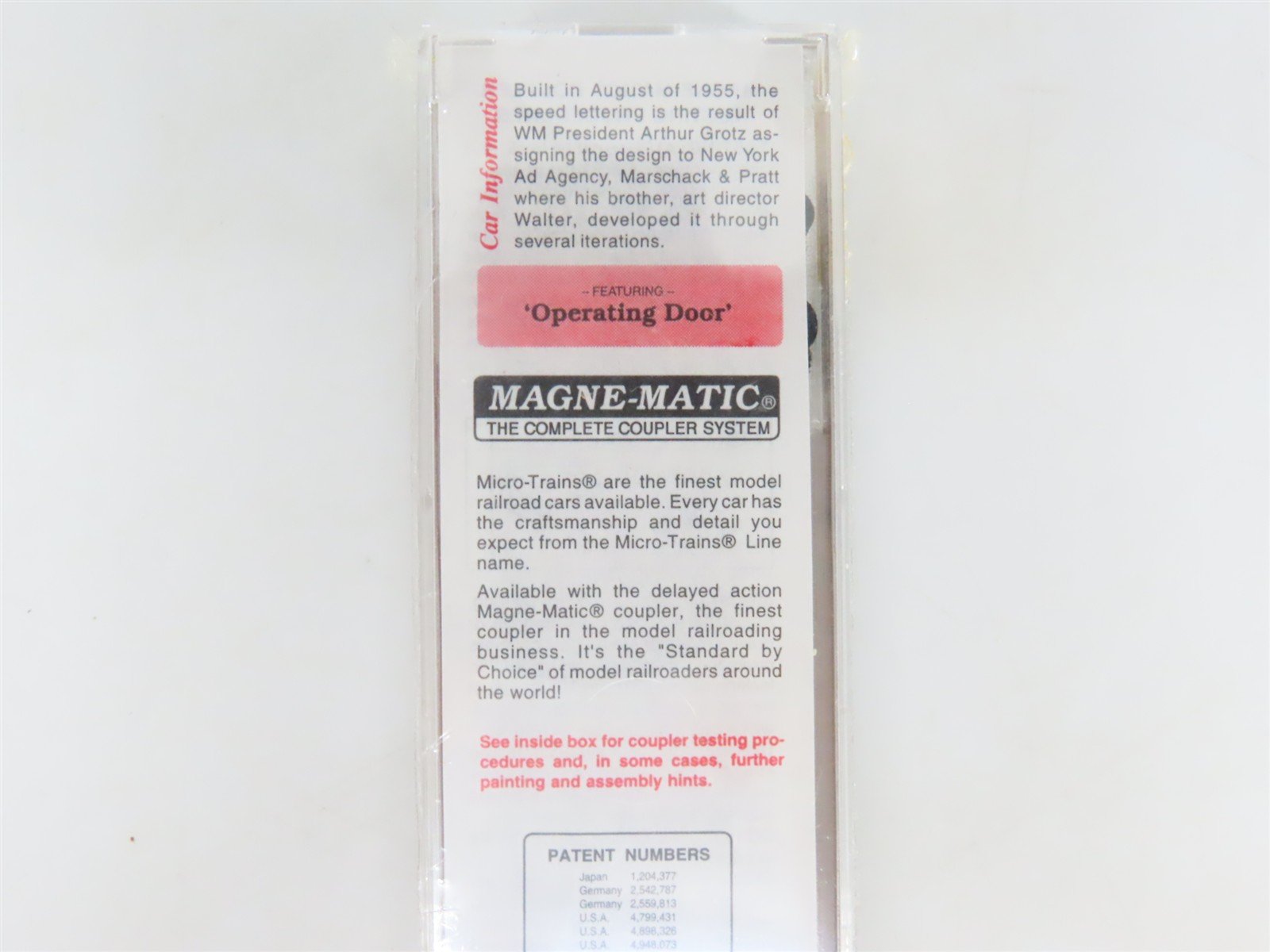 N Scale Micro-Trains MTL 31160 WM Western Maryland 50' Single Door Boxcar #34005