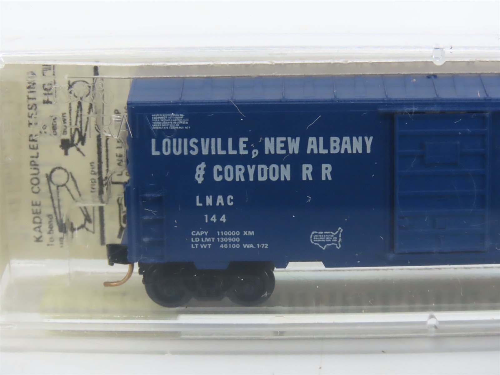 N Kadee Micro-Trains MTL 24080 LNAC Louisville New Albany & Corydon Box Car #144