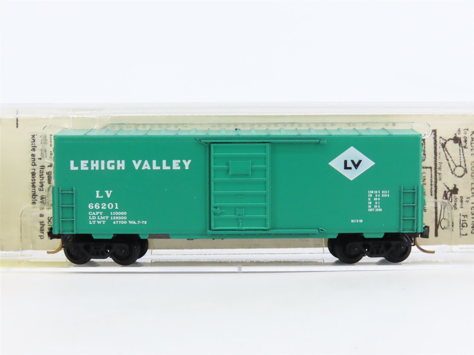 N Kadee Micro-Trains MTL 24020 LV Lehigh Valley 40' Single Door Box Car #66201