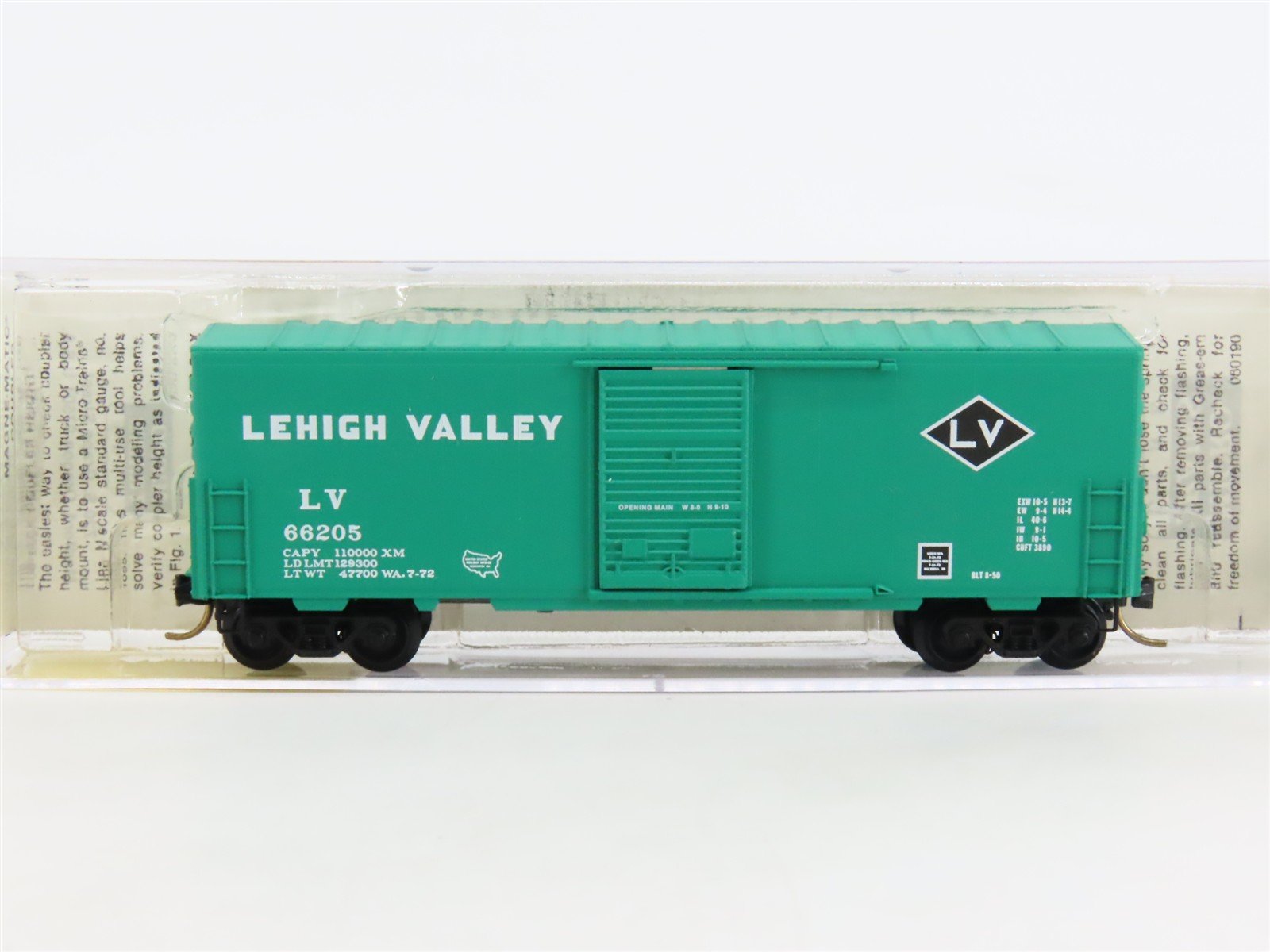 N Scale Micro-Trains MTL 24020 LV Lehigh Valley 40' Single Door Box Car #66205
