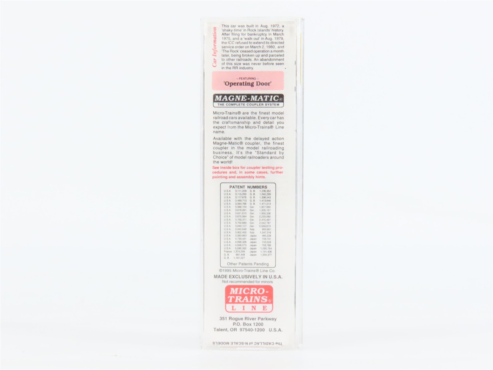 N Scale Micro-Trains MTL 25430 RI Rock Island 40' Rib Side Box Car #36187