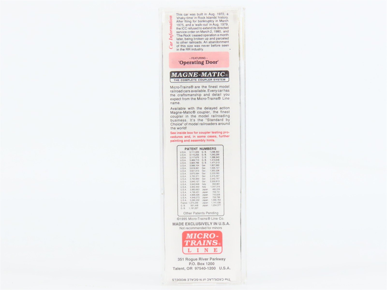 N Scale Micro-Trains MTL 25430 RI Rock Island 50' Rib Side Box Car #36187