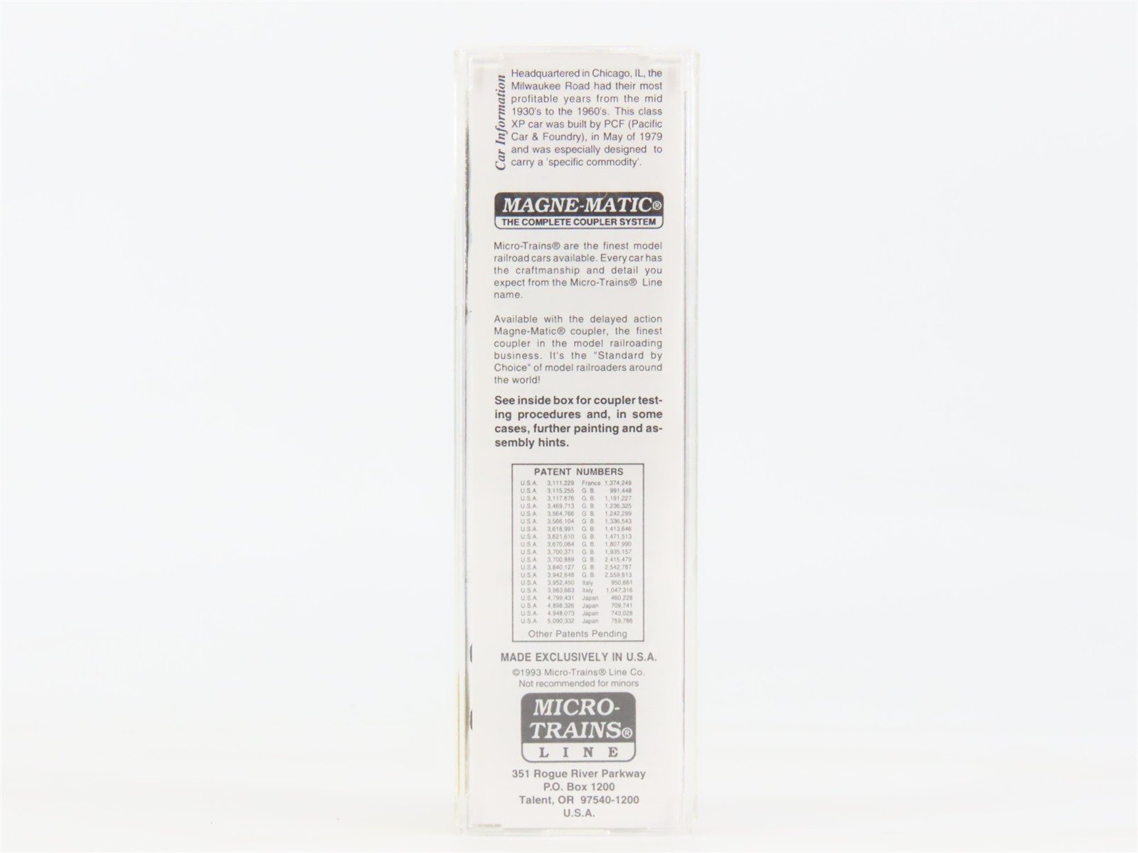 N Scale Micro-Trains MTL 25310 MILW Milwaukee Road 50' Rib Side Box Car #50851