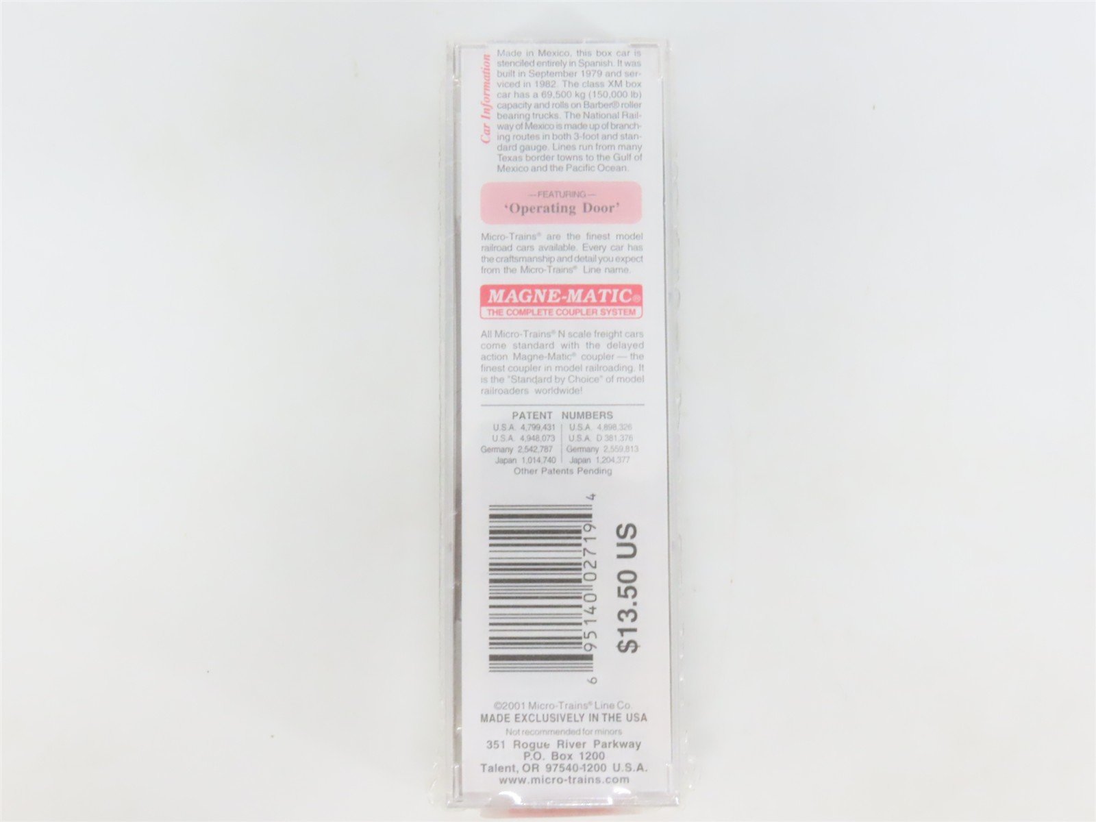 N Scale Micro-Trains MTL 25320 NdeM National de Mexico 50' Box Car #102755