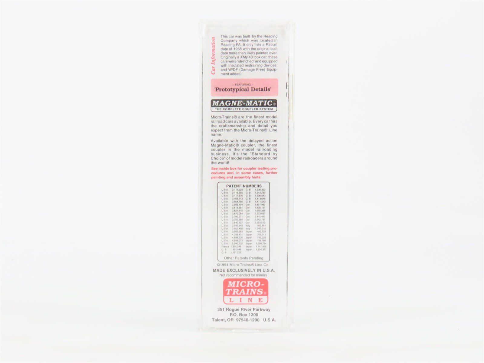 N Scale Micro-Trains MTL 32320 RDG Reading 50' Plug Door Box Car #17059