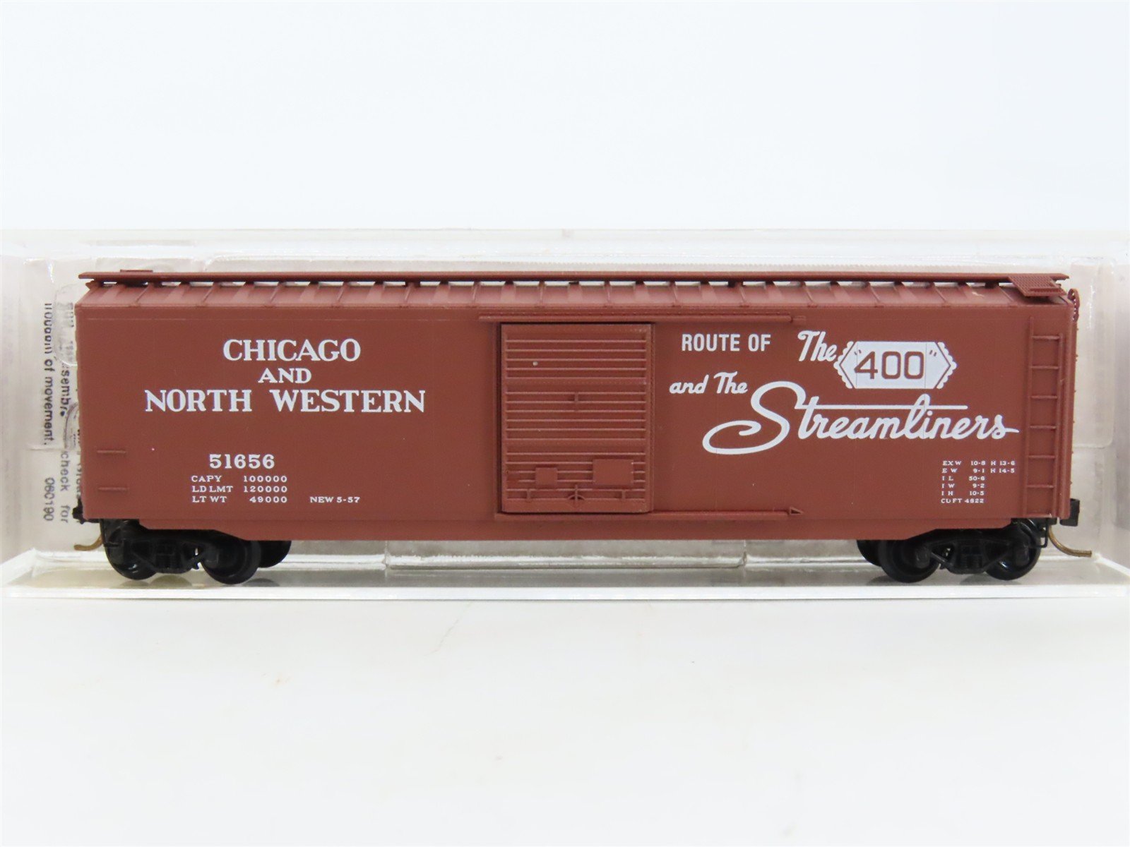 N Scale Micro-Trains MTL 31110 CNW "The 400 and Streamliners" 50' Box Car #51656