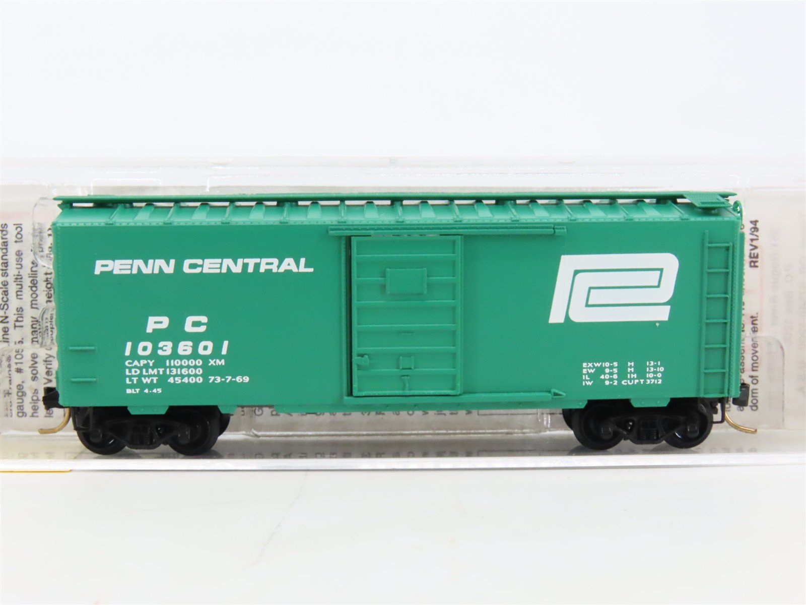 N Scale Micro-Trains MTL 20160 PC Penn Central 40' Single Door Box Car #103601