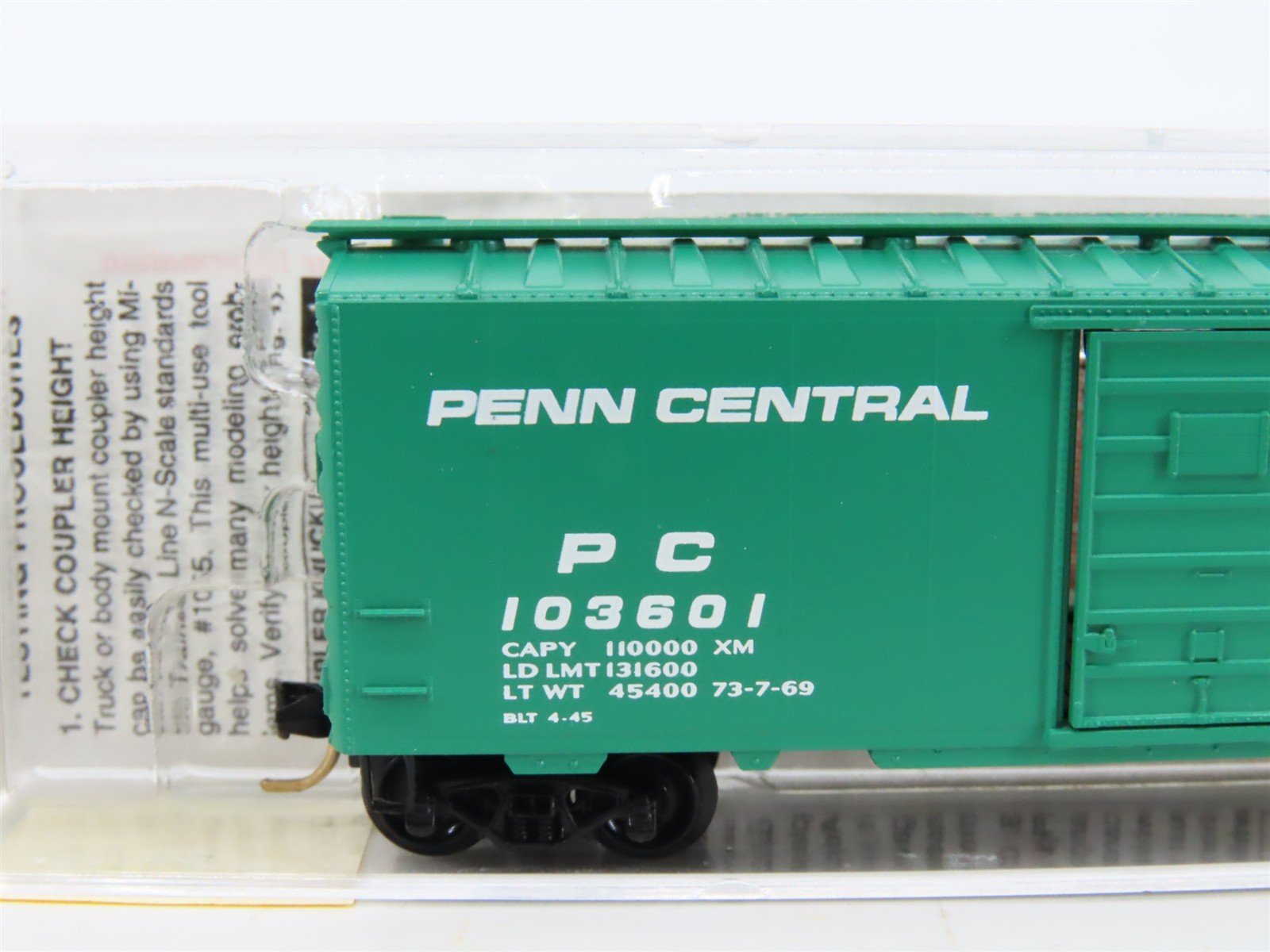 N Scale Micro-Trains MTL 20160 PC Penn Central 40' Single Door Box Car #103601