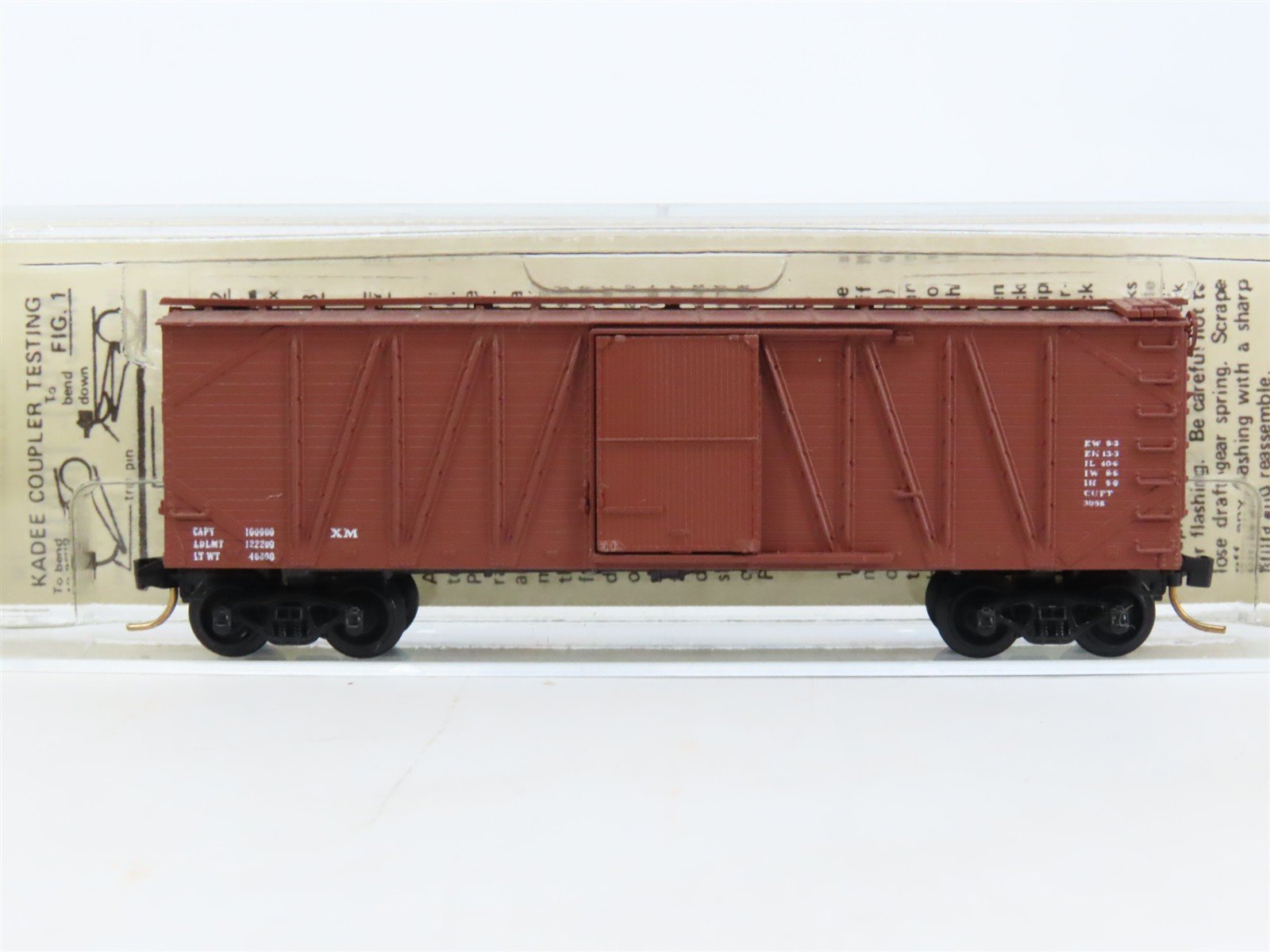 N Scale Kadee Micro-Trains MTL 28000 Dimensional Data 40' Single Door Box Car