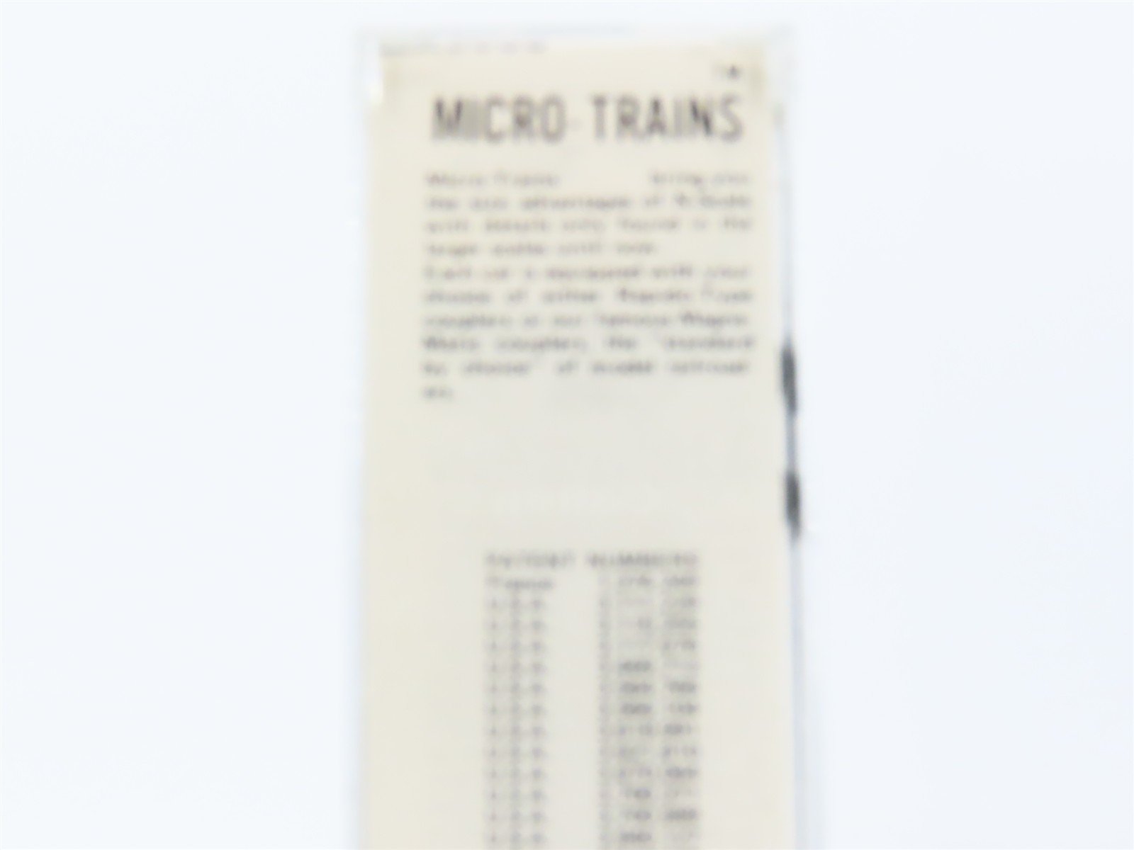 N Scale Kadee Micro-Trains MTL 28000 Dimensional Data 40' Single Door Box Car