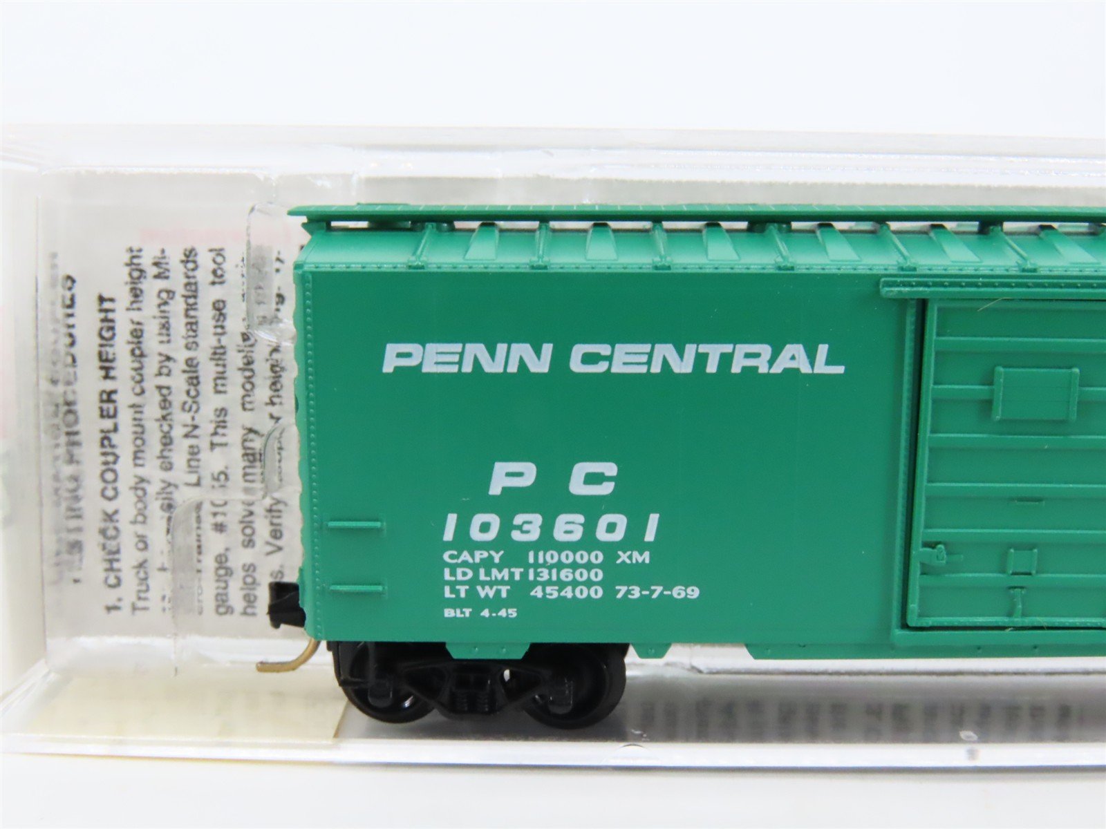 N Scale Micro-Trains MTL 20160 PC Penn Central 40' Single Door Box Car #103601