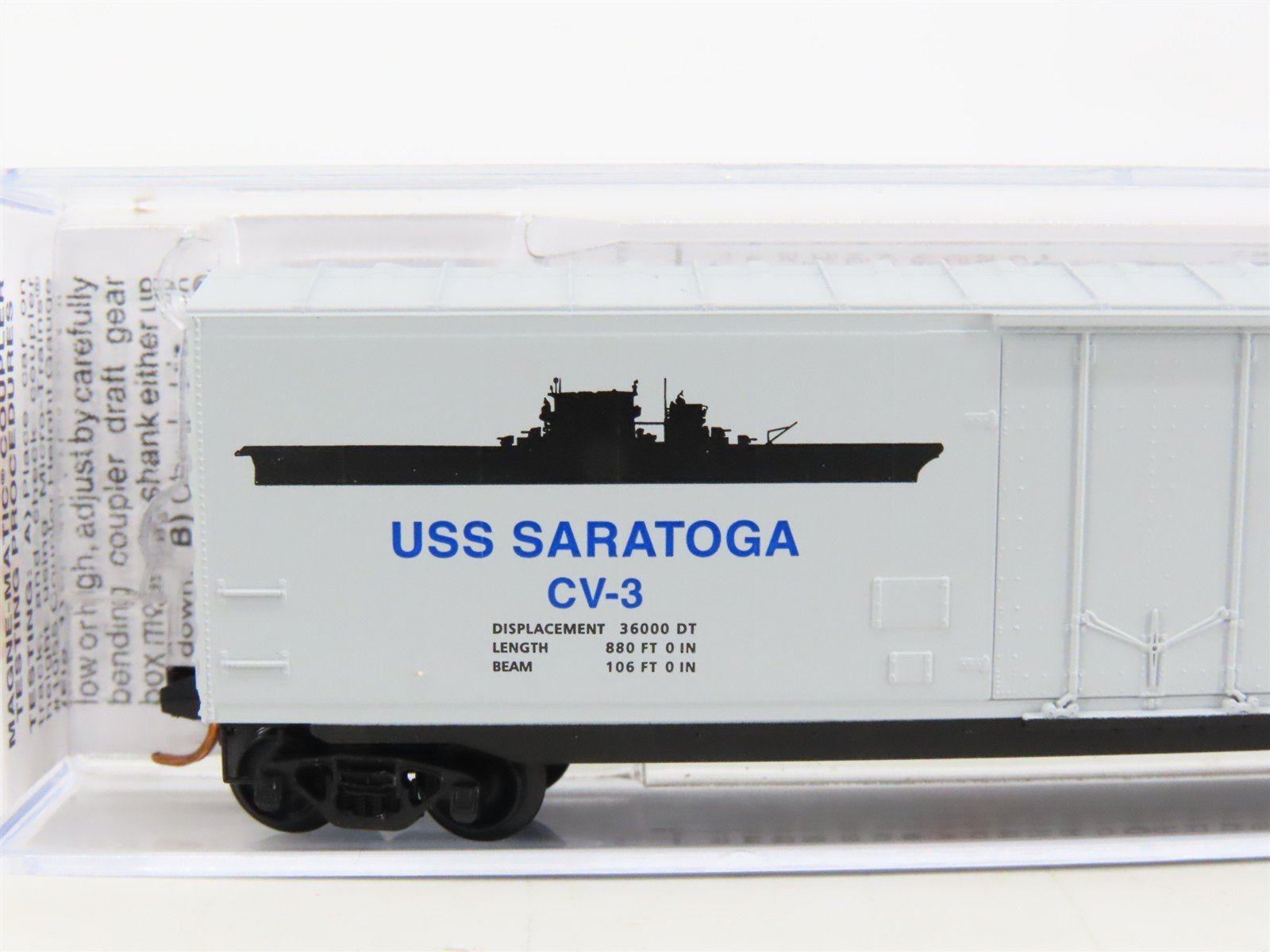 N Scale Micro-Trains MTL 03800409 Navy Series #9 USS Saratoga 50' Box Car #CV-3
