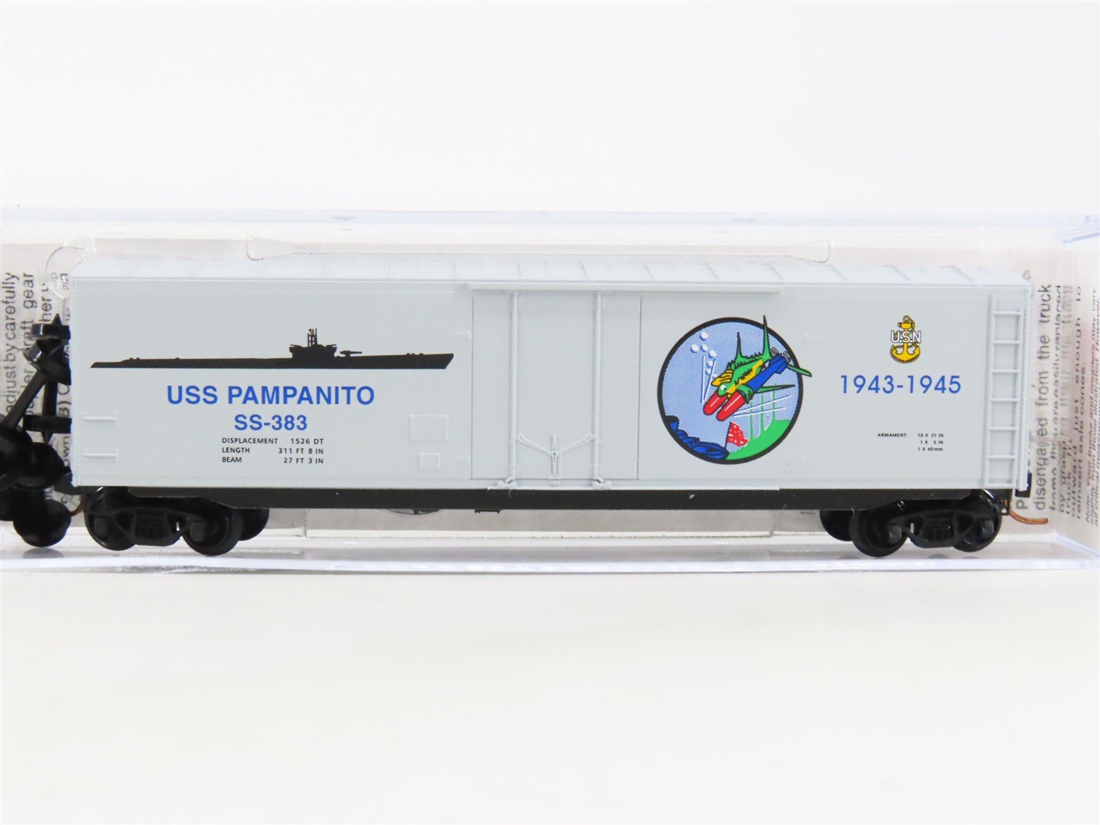 N Micro-Trains MTL 03800403 Navy Series #3 USS Pampanito 50' Box Car #SS-383