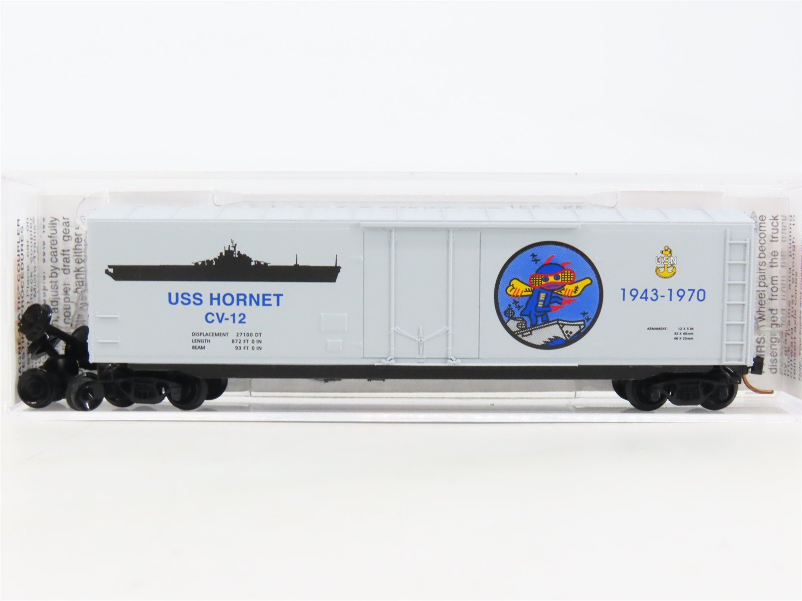 N Scale Micro-Trains MTL 03800402 Navy Series #2 USS Hornet 50' Box Car #CV-12