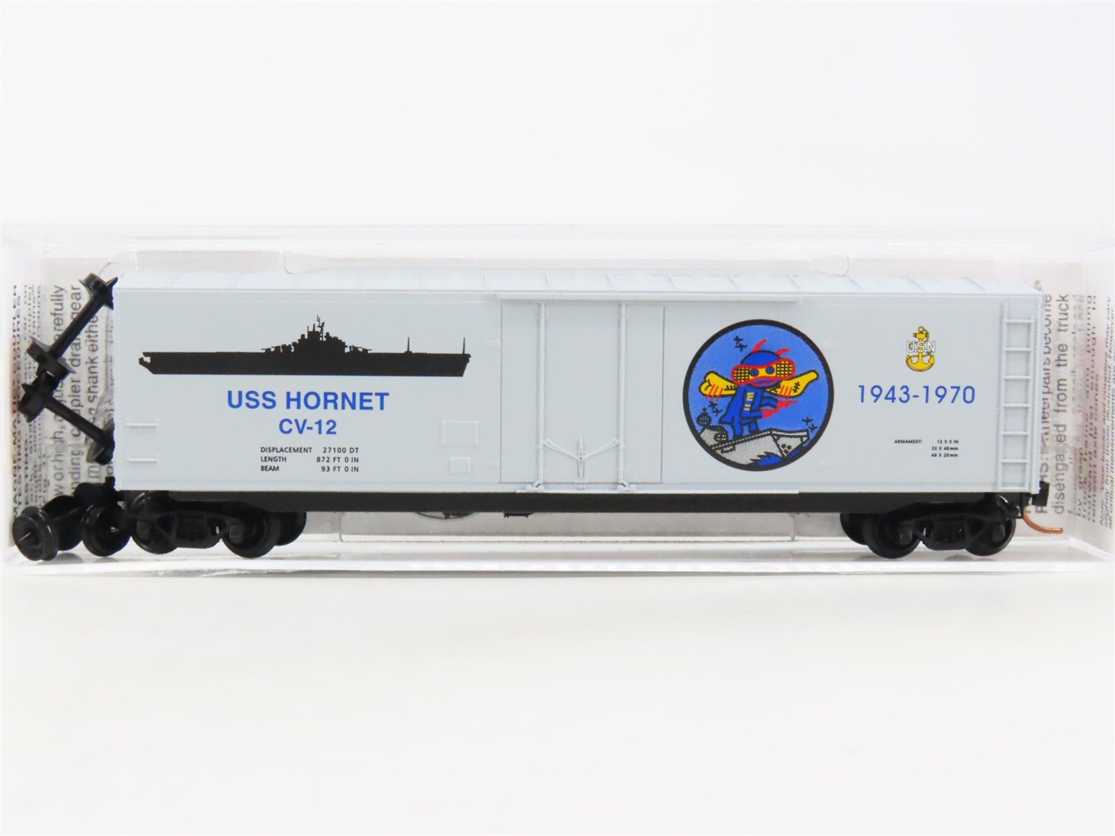 N Scale Micro-Trains MTL 03800402 Navy Series #2 USS Hornet 50' Box Car #CV-12