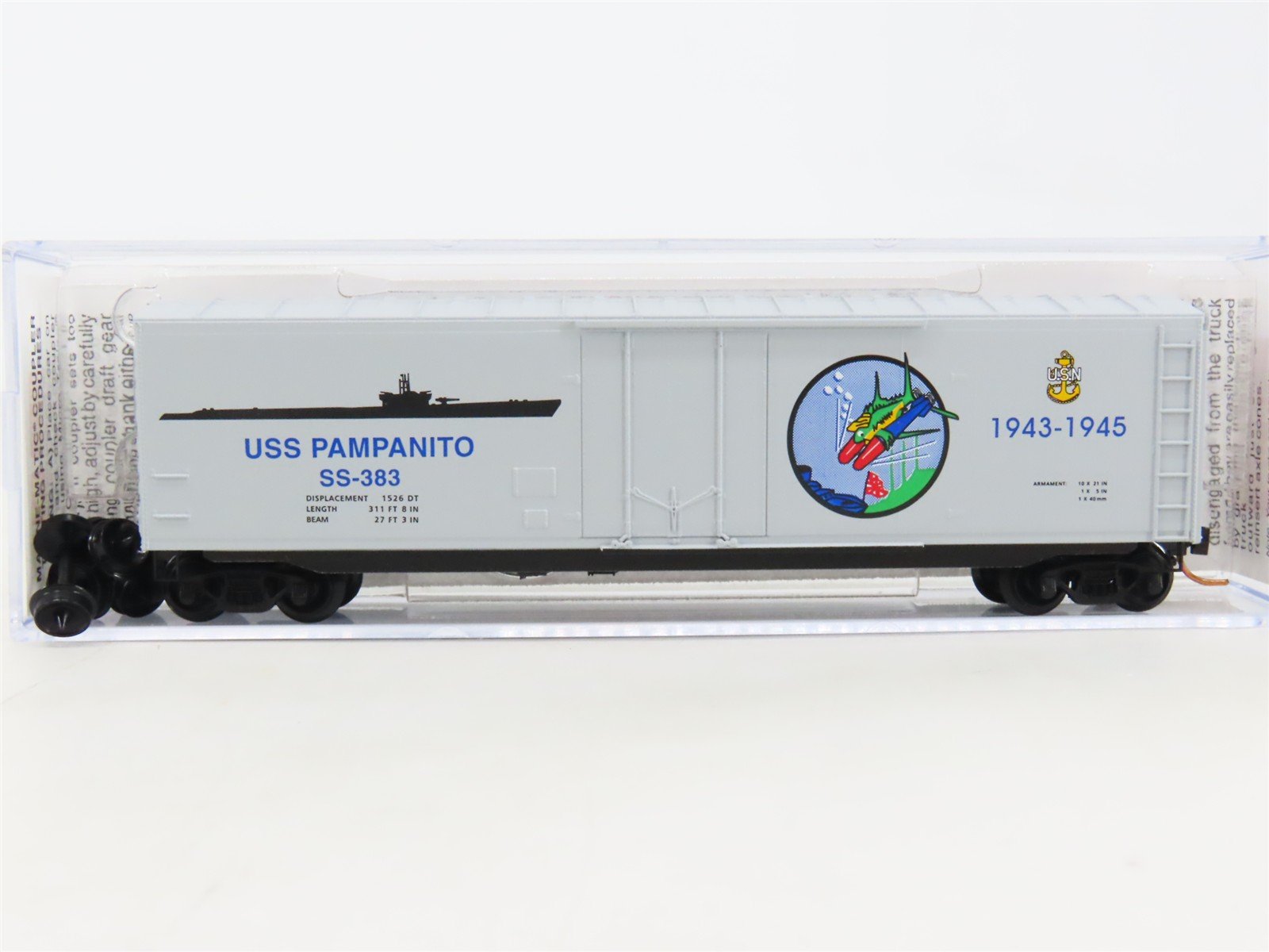 N Micro-Trains MTL 03800403 Navy Series #3 USS Pampanito 50' Box Car #SS-383
