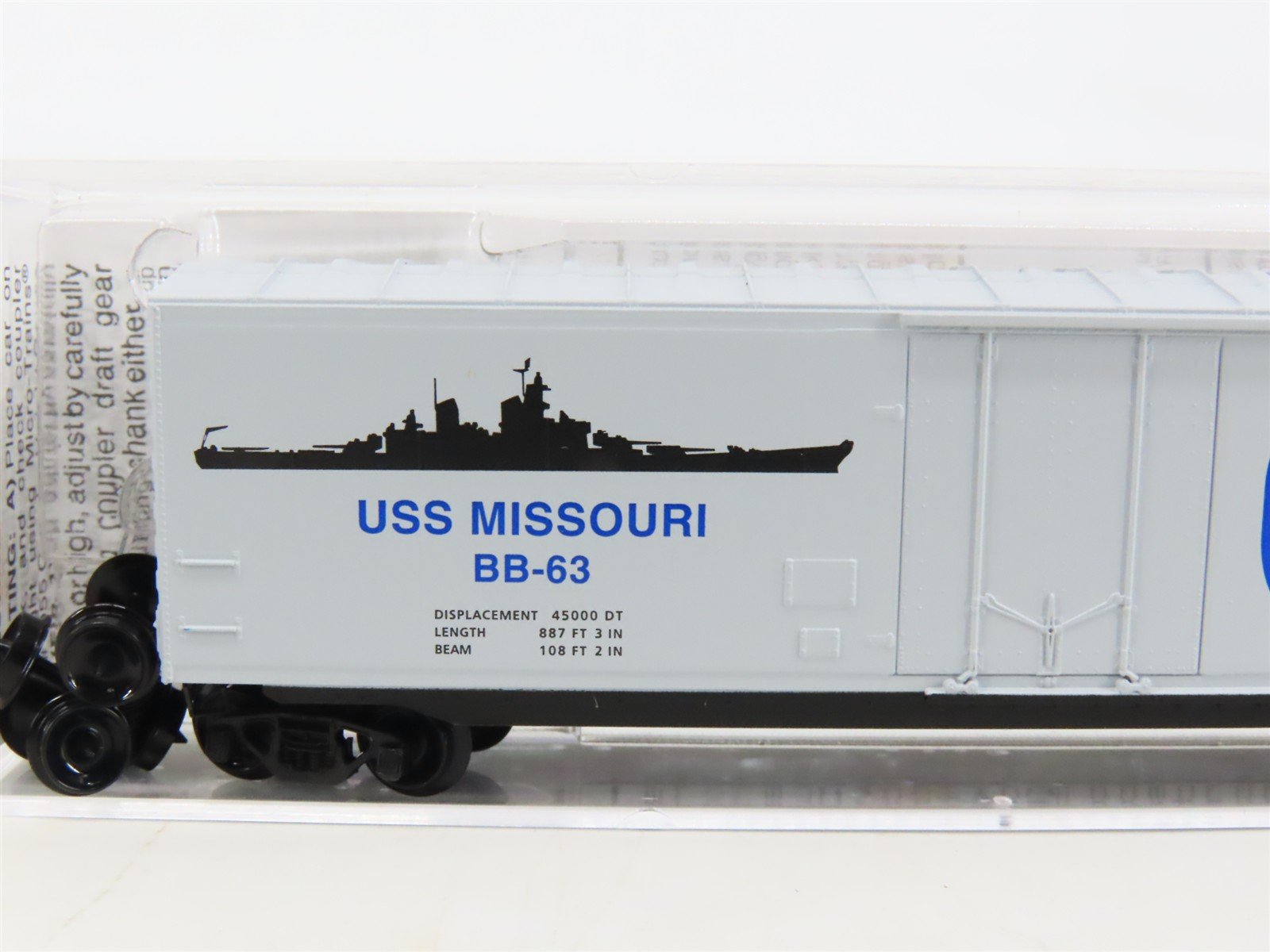 N Scale Micro-Trains MTL 03800401 Navy Series #1 USS Missouri 50' Box Car #BB-63