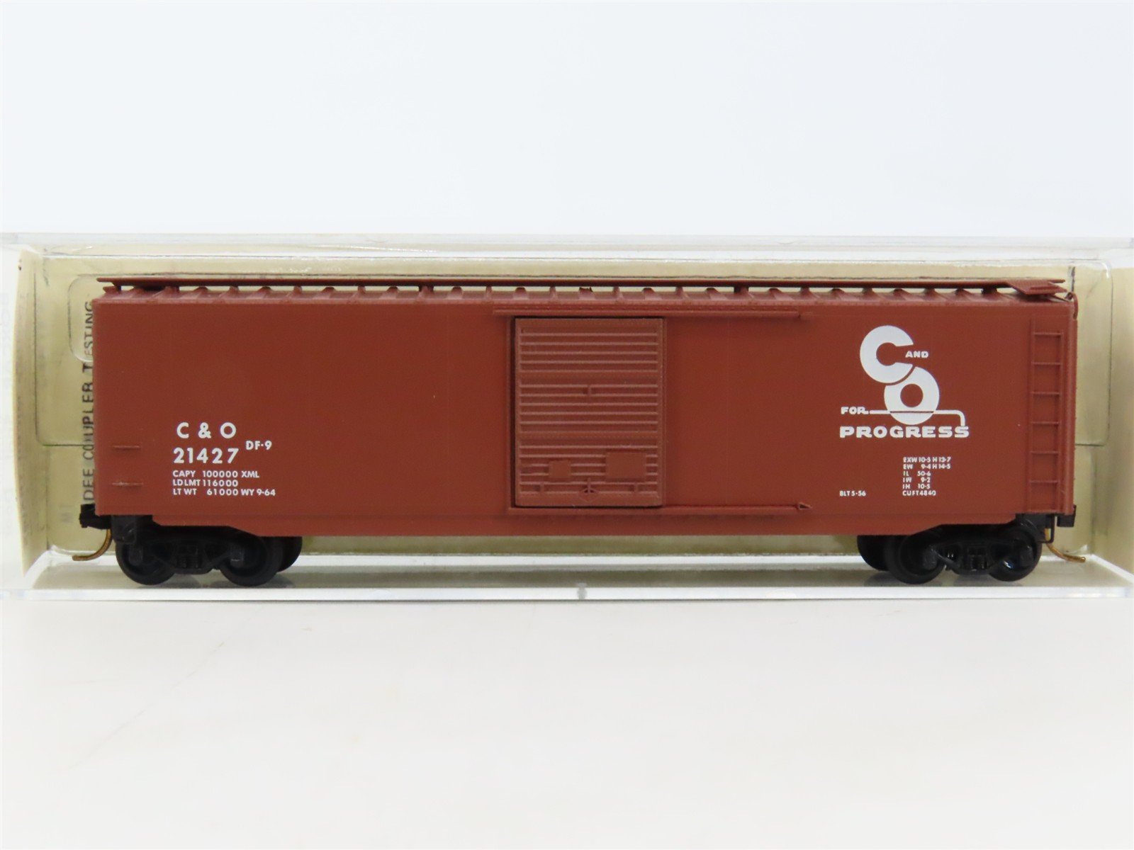 N Kadee Micro-Trains MTL 31080 C&O Chesapeake & Ohio Progress 50' Box Car #21427