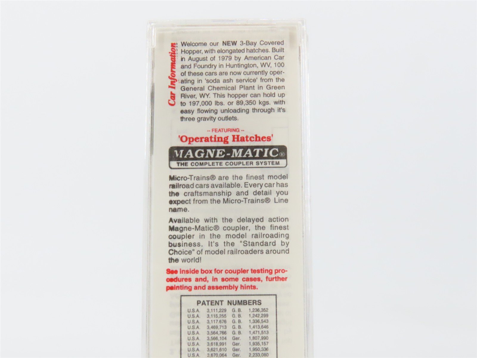 N Scale Micro-Trains MTL 94020 GRPX General Chemical 3-Bay Covered Hopper 944569