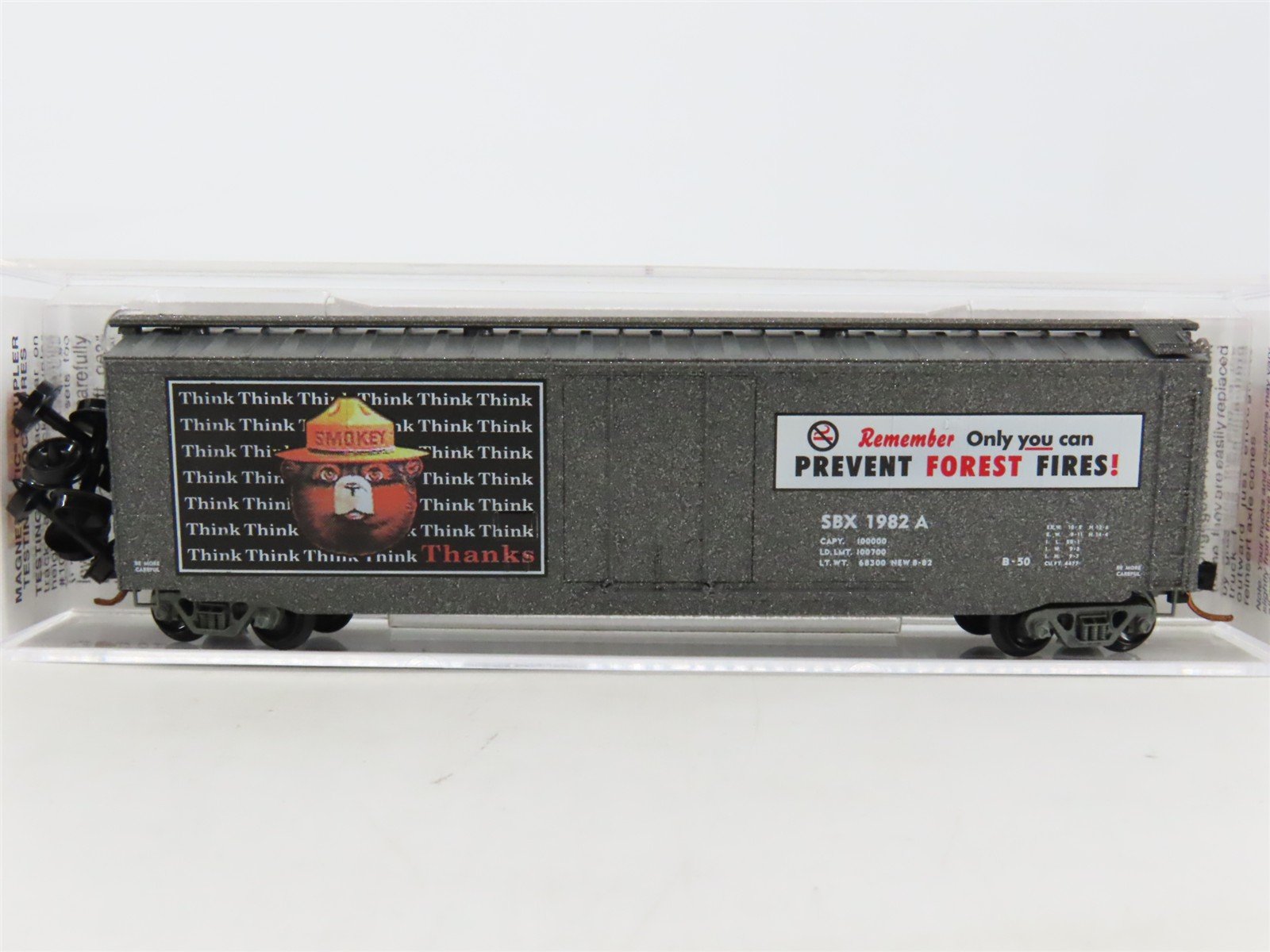 N Scale Micro-Trains MTL 03200406 SBX Smokey Bear 50' Plug Door Box Car #1982A