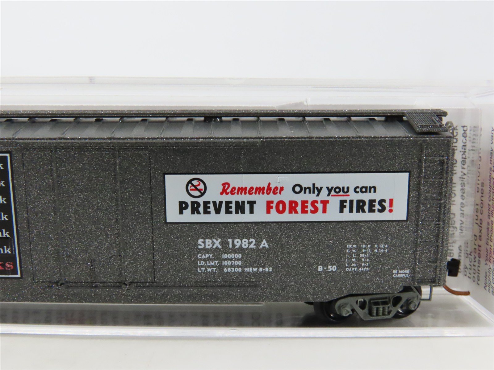 N Scale Micro-Trains MTL 03200406 SBX Smokey Bear 50' Plug Door Box Car #1982A