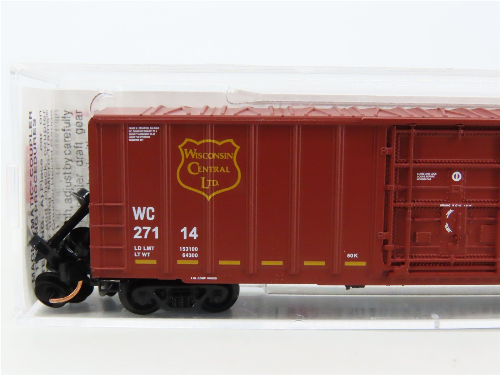 N Scale Micro-Trains MTL 27200 WC Wisconsin Central 50' Plug Door Box Car #27114