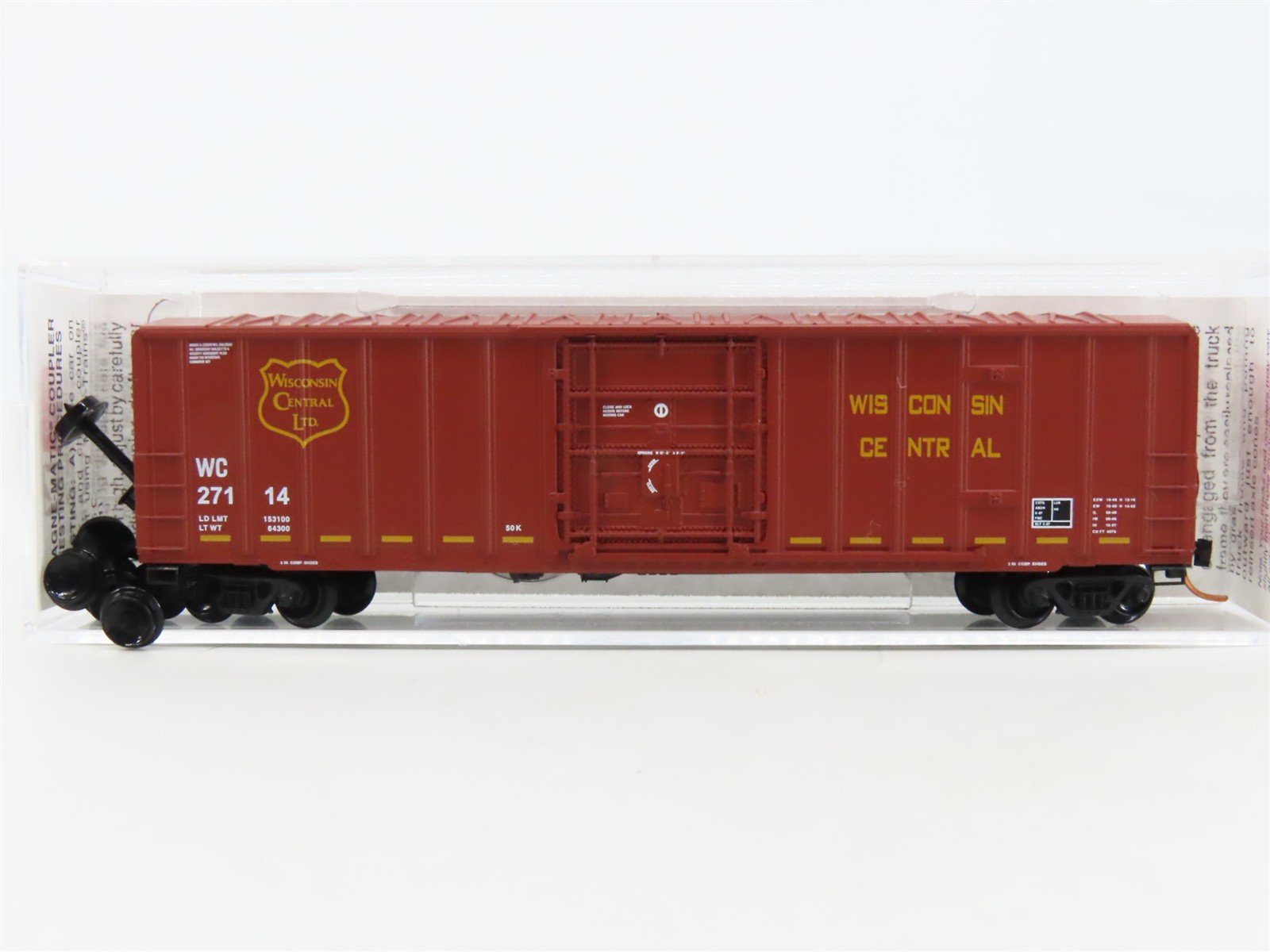 N Scale Micro-Trains MTL 27200 WC Wisconsin Central 50' Plug Door Box Car #27114