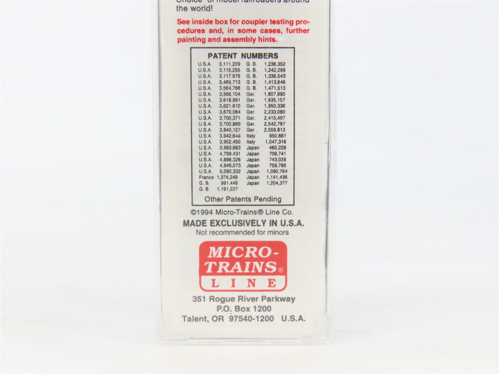 N Scale Micro-Trains MTL 27220 GTW Grand Trunk Western 50' Box Car #598093