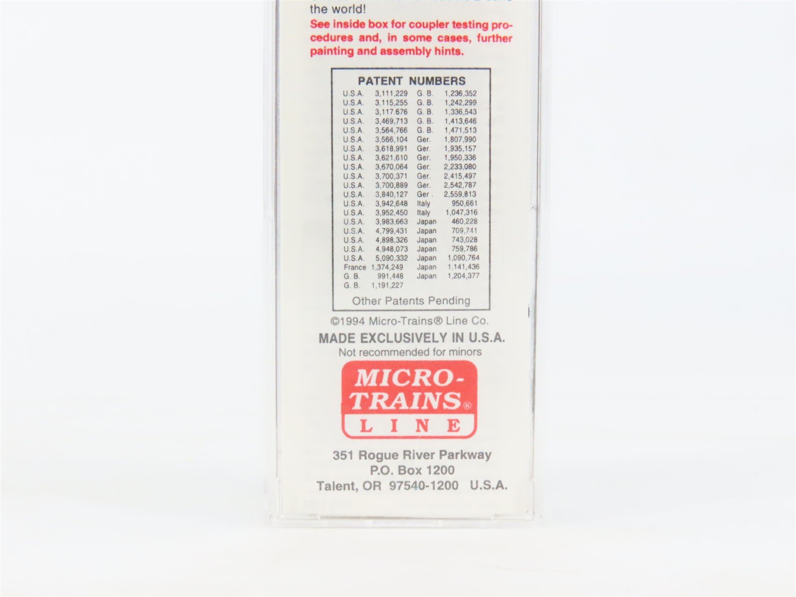 N Scale Micro-Trains MTL 27220 GTW Grand Trunk Western 50' Box Car #598093