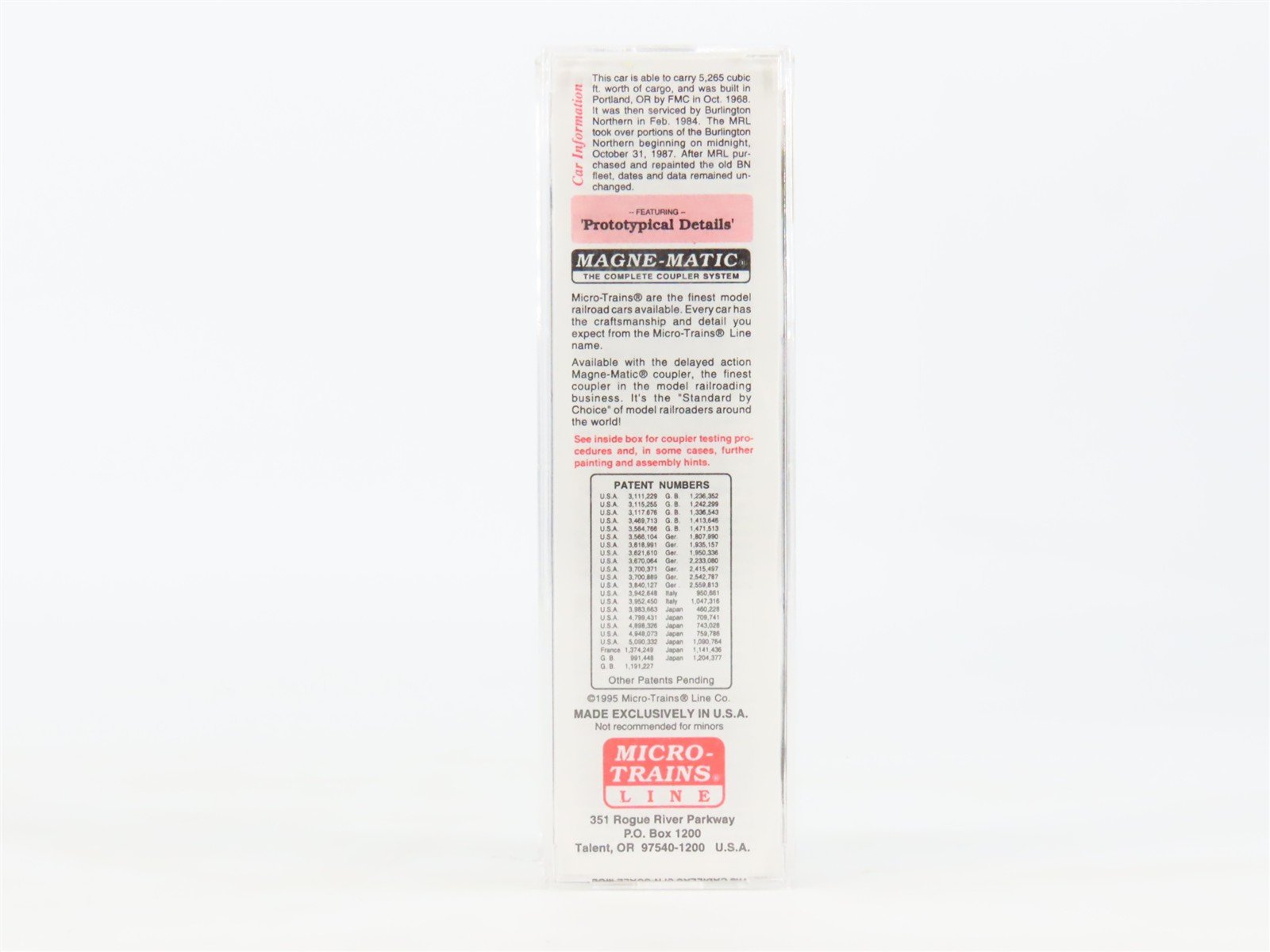N Scale Micro-Trains MTL 27240 MRL Montana Rail Link 50' Plug Door Boxcar #25058