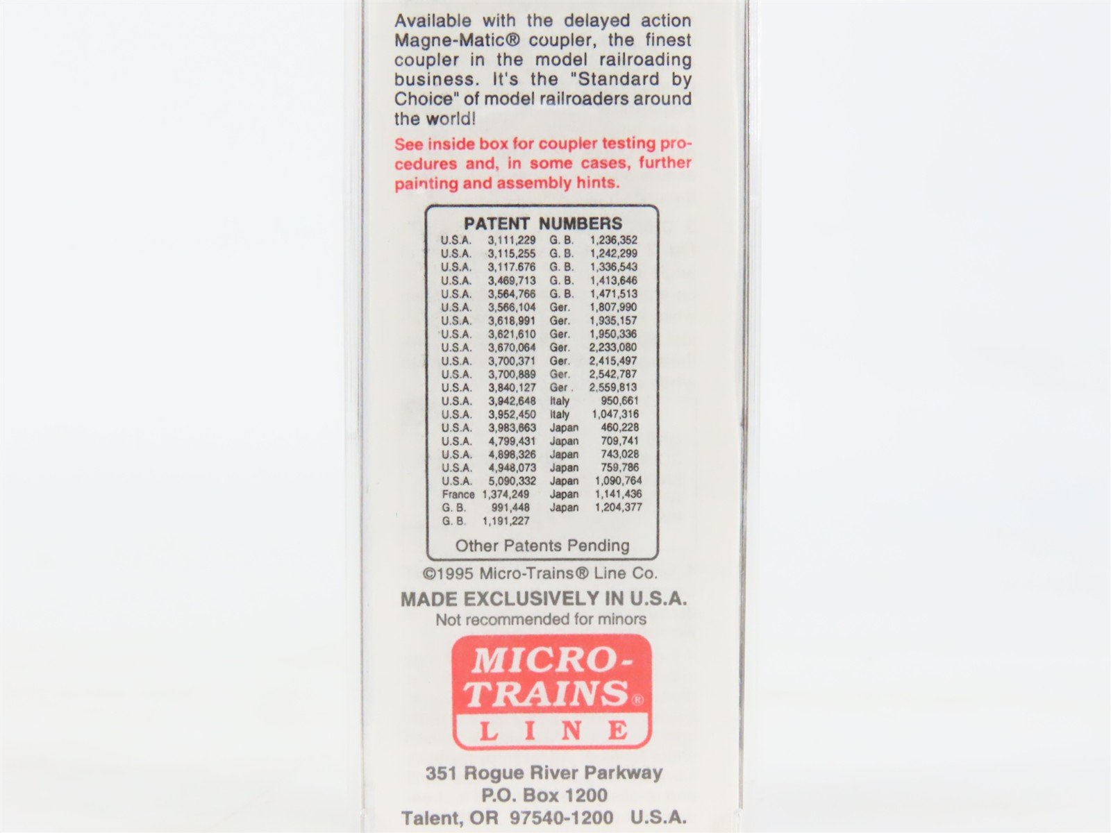 N Scale Micro-Trains MTL 27240 MRL Montana Rail Link 50' Plug Door Boxcar #25058